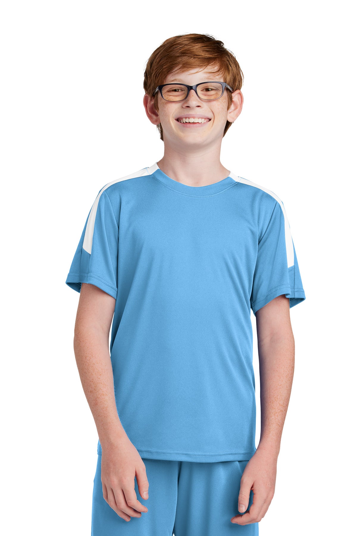 Custom Carolina Blue/ White Youth Competitor United Crew YST100, personalized by SanCanDo Swag in Argyle, TX