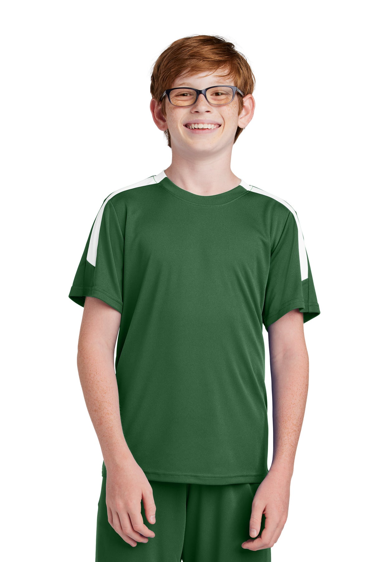 Custom Forest Green/ White Youth Competitor United Crew YST100, personalized by SanCanDo Swag in Argyle, TX