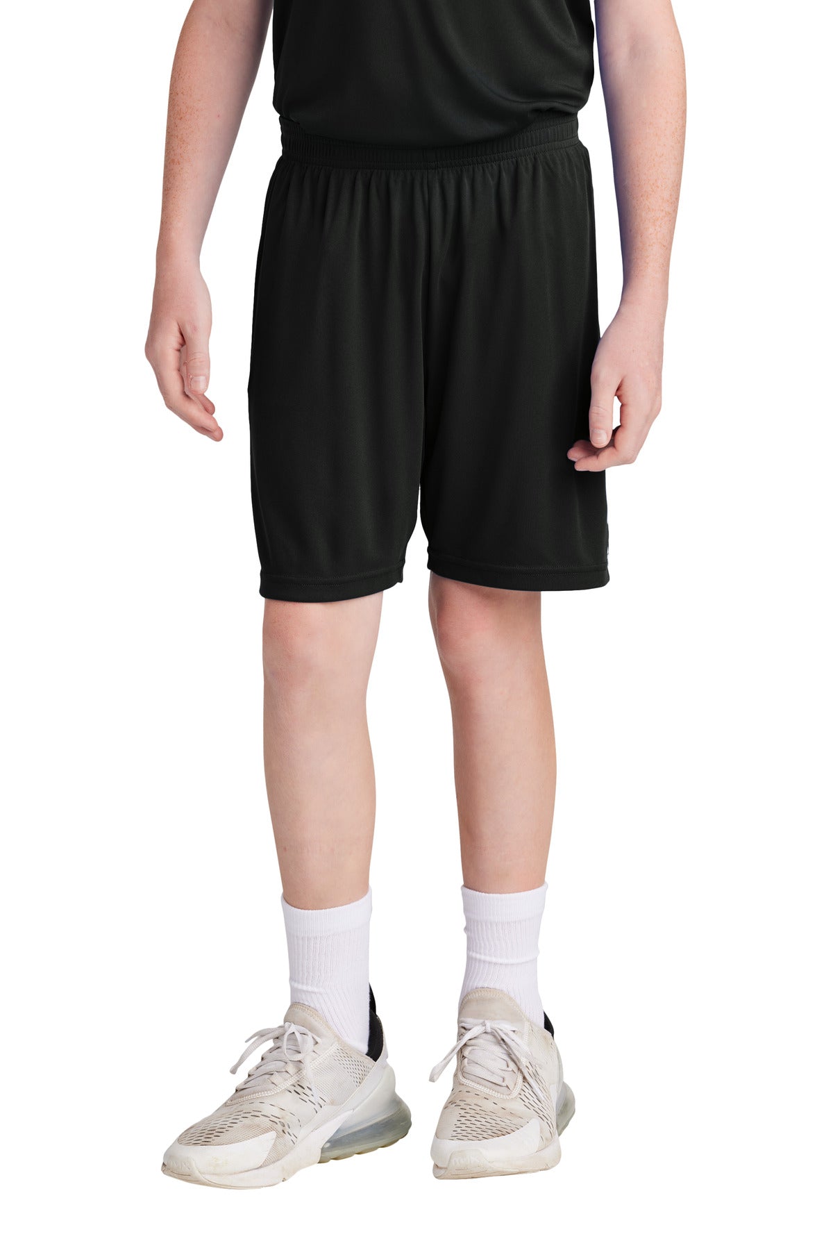 Custom Black/ White Youth Competitor United 5" Short YST103, personalized by SanCanDo Swag in Argyle, TX
