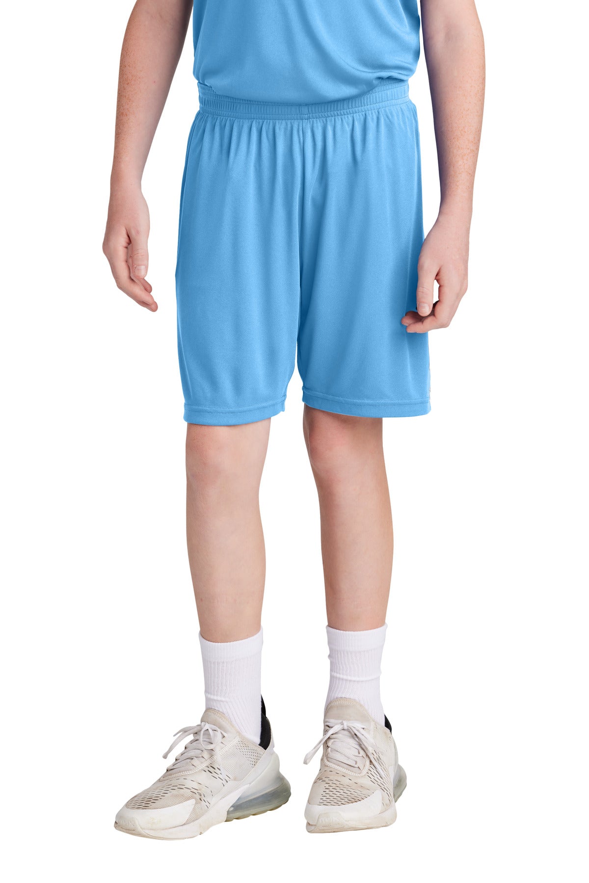 Custom Carolina Blue/ White Youth Competitor United 5" Short YST103, personalized by SanCanDo Swag in Argyle, TX