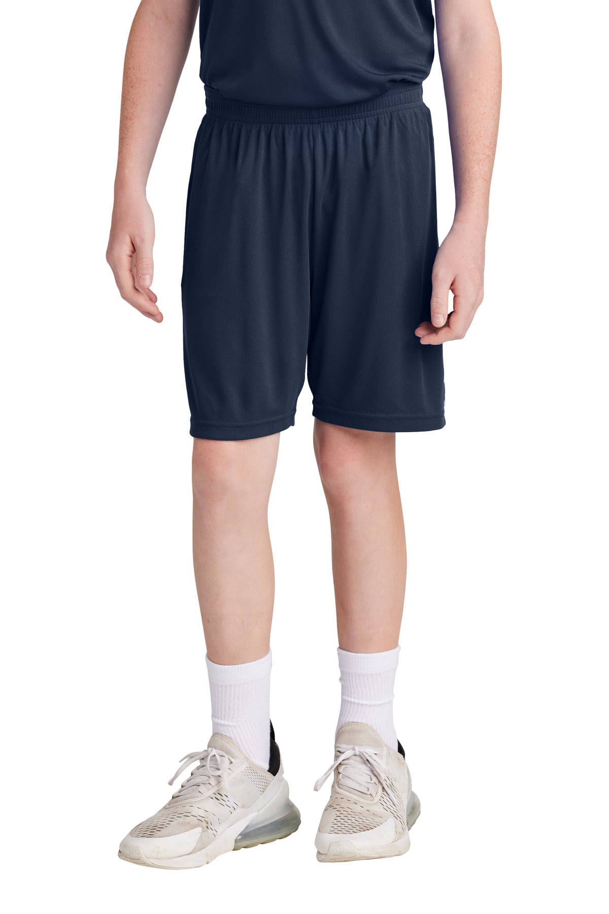 Custom True Navy/ White Youth Competitor United 5" Short YST103, personalized by SanCanDo Swag in Argyle, TX