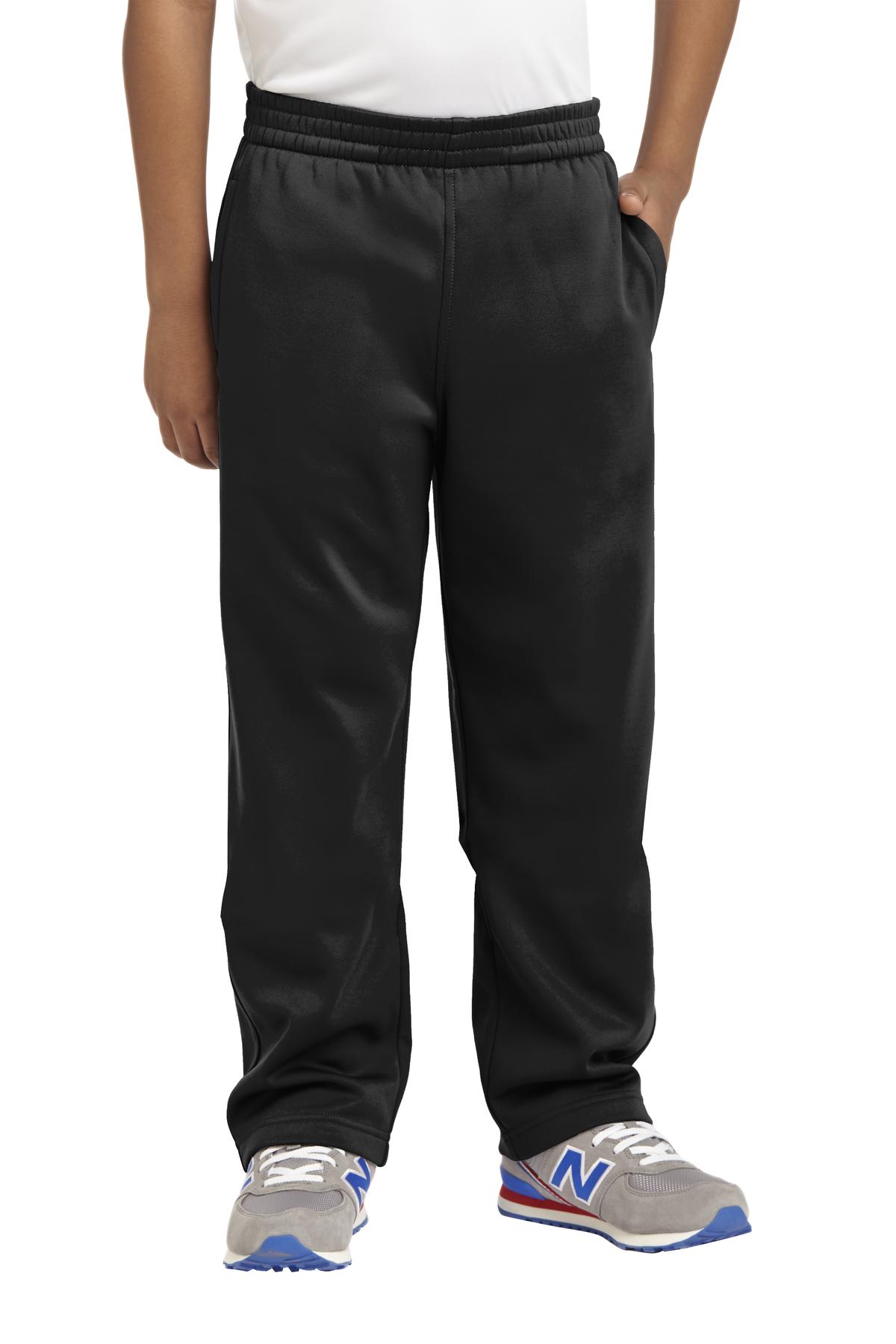 Custom Black Youth Sport-Wick Fleece Pant YST237, personalized by SanCanDo Swag in Argyle, TX
