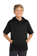 Custom Black Short Sleeve Hooded Pullover YST251, personalized by SanCanDo Swag in Argyle, TX