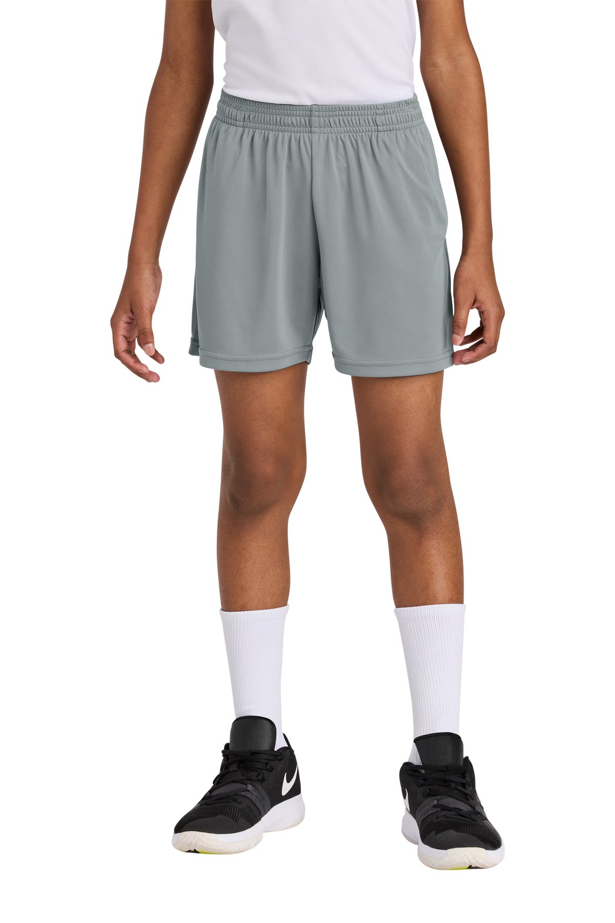 Custom Silver PosiCharge Competitor 5" Pocketed Short YST349P, personalized by SanCanDo Swag in Argyle, TX