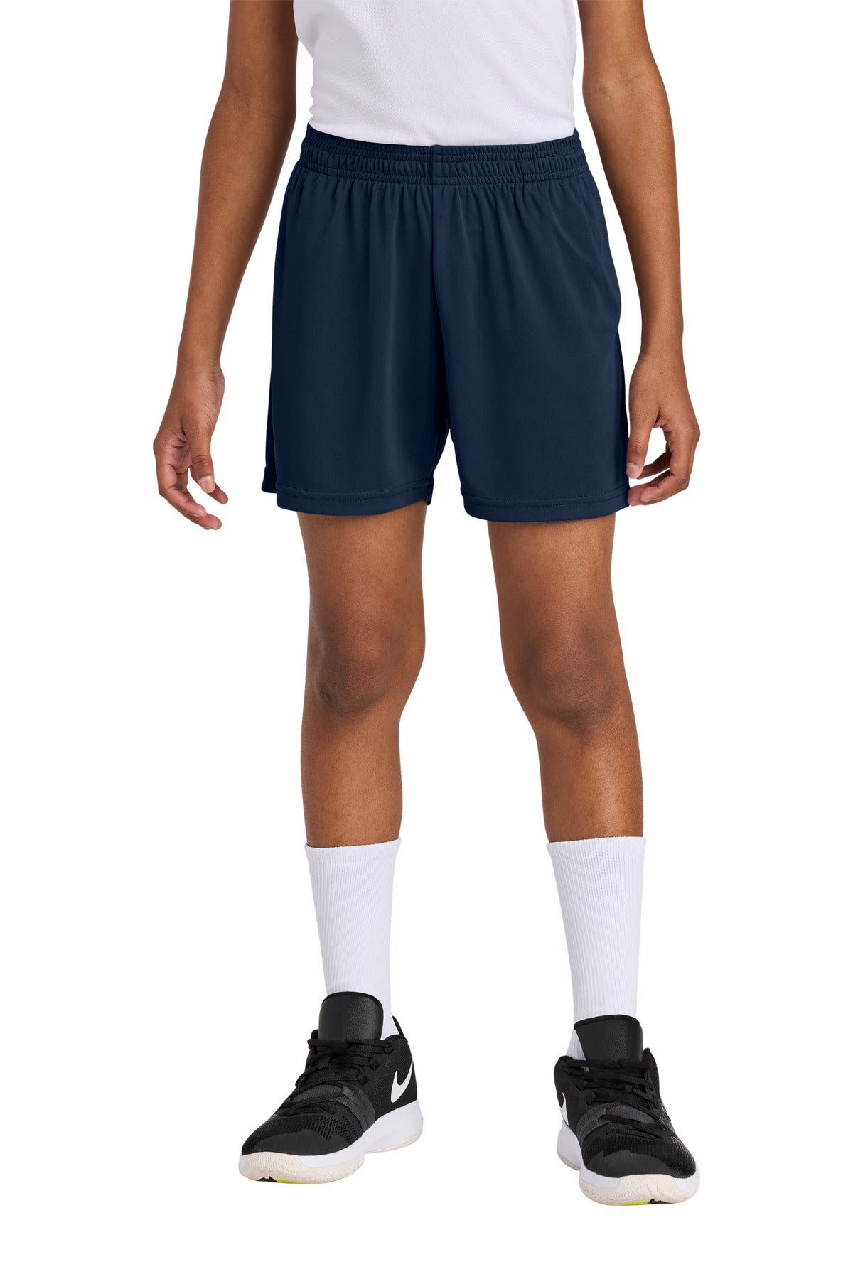 Custom True Navy PosiCharge Competitor 5" Pocketed Short YST349P, personalized by SanCanDo Swag in Argyle, TX