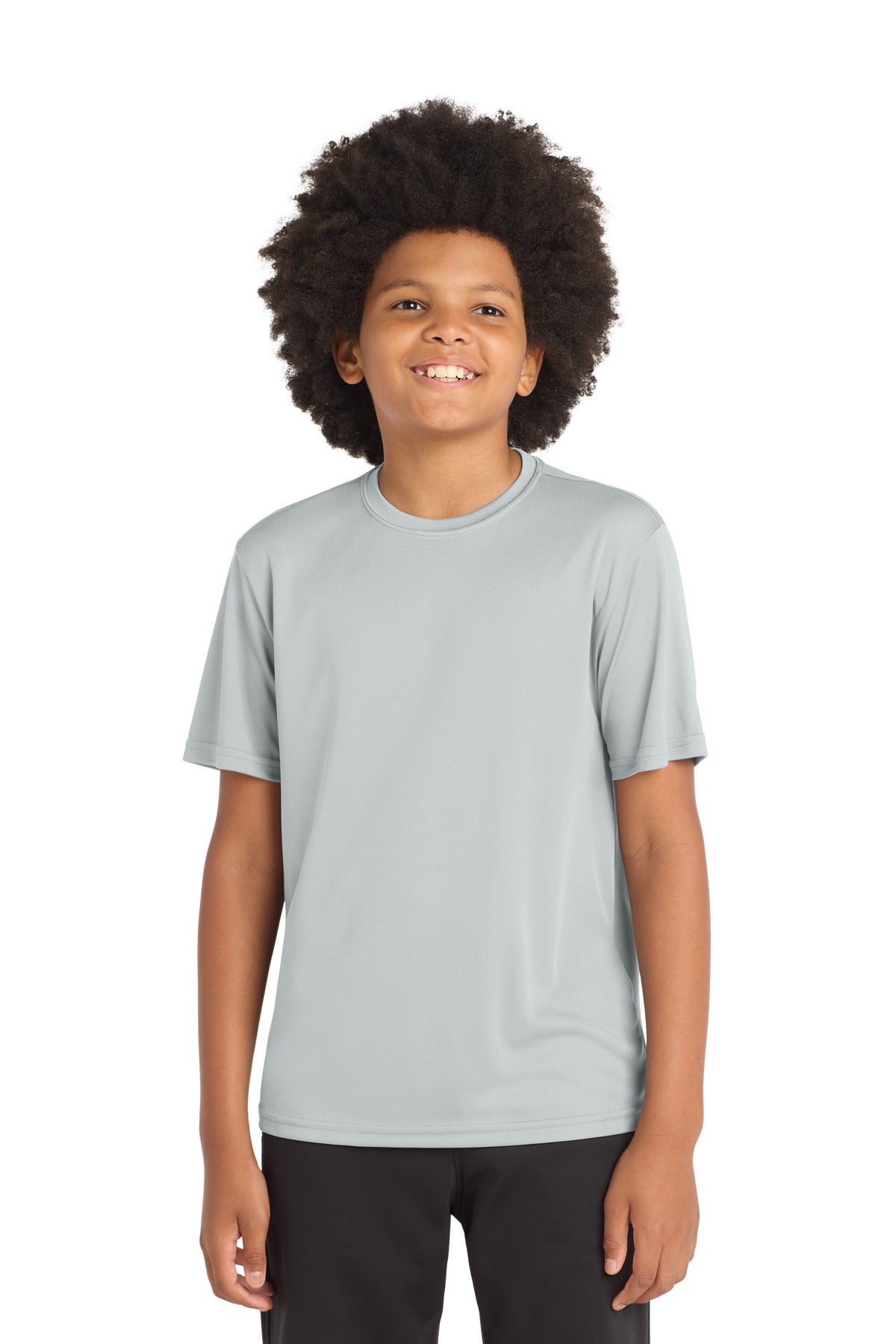 Custom Silver Youth Competitor Tee YST350, personalized by SanCanDo Swag in Argyle, TX