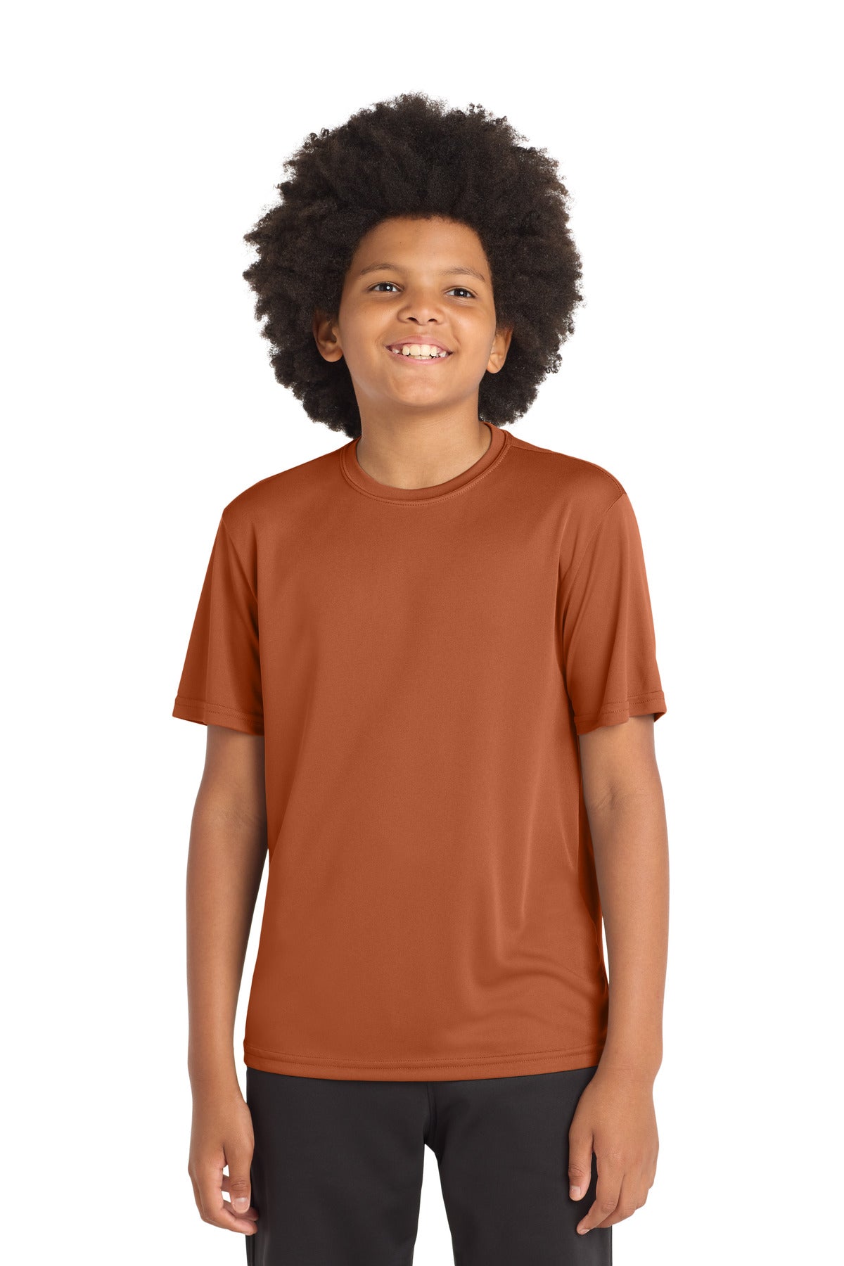 Custom Texas Orange Youth Competitor Tee YST350, personalized by SanCanDo Swag in Argyle, TX