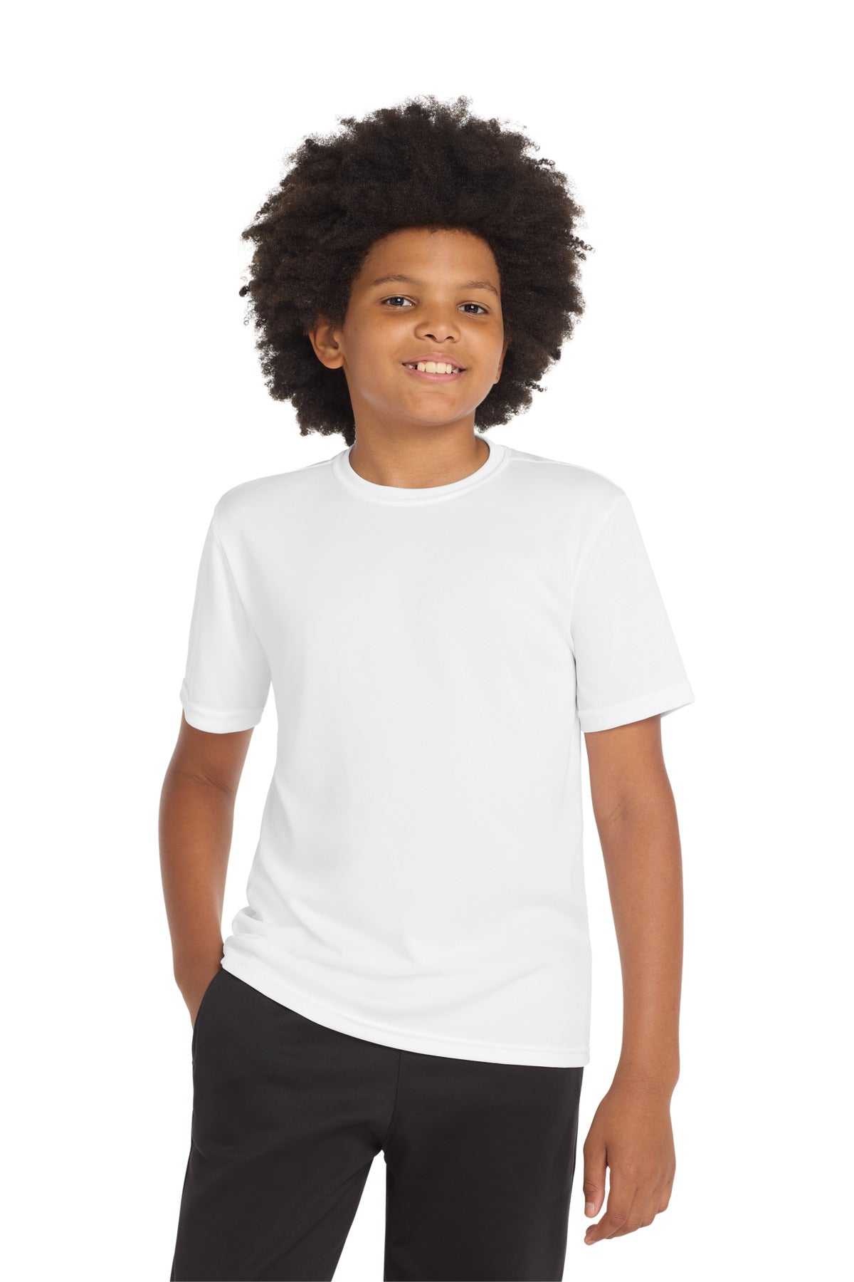 Custom White Youth Competitor Tee YST350, personalized by SanCanDo Swag in Argyle, TX