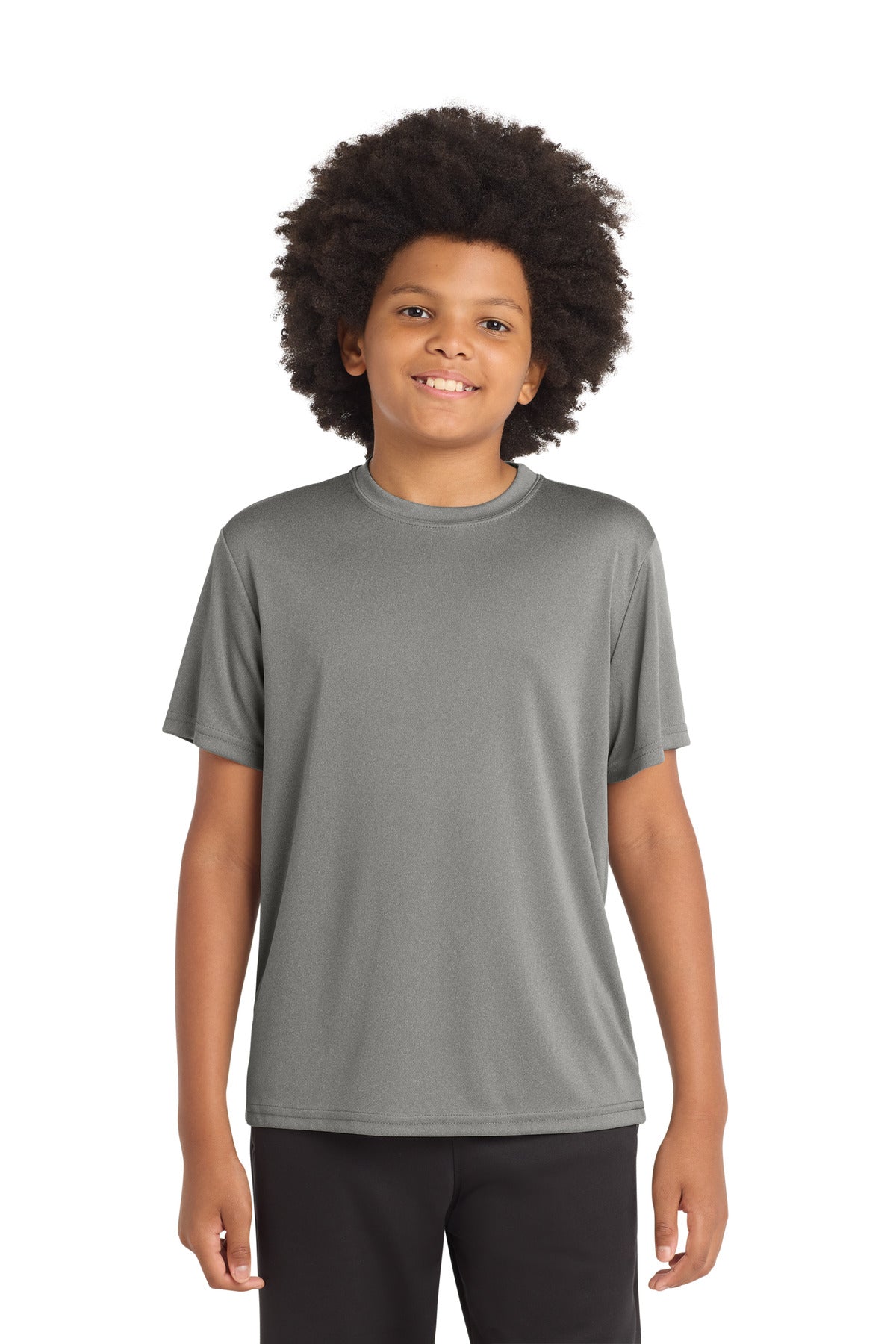 Custom Grey Concrete Heather Youth Competitor Tee YST350, personalized by SanCanDo Swag in Argyle, TX
