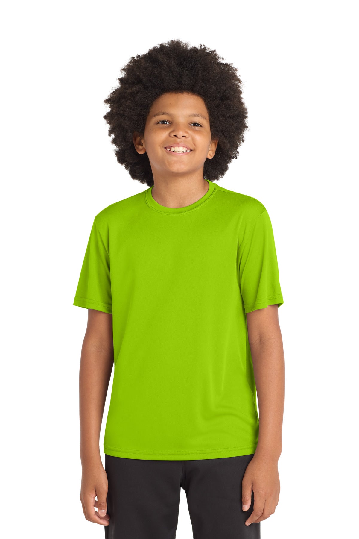 Custom Lime Shock Youth Competitor Tee YST350, personalized by SanCanDo Swag in Argyle, TX