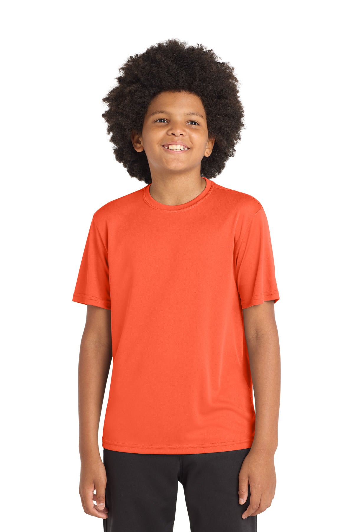 Custom Neon Orange Youth Competitor Tee YST350, personalized by SanCanDo Swag in Argyle, TX