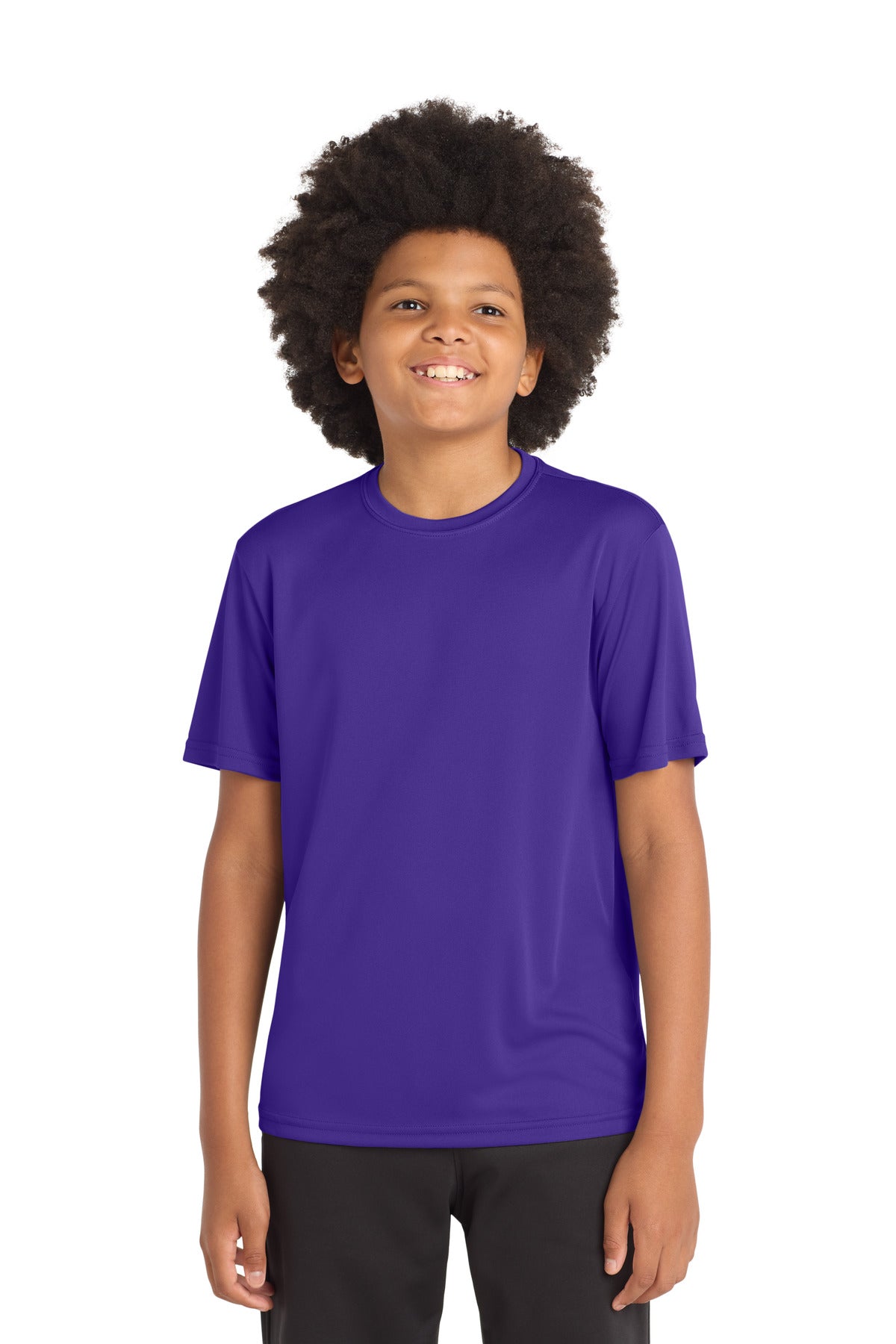 Custom Purple Youth Competitor Tee YST350, personalized by SanCanDo Swag in Argyle, TX