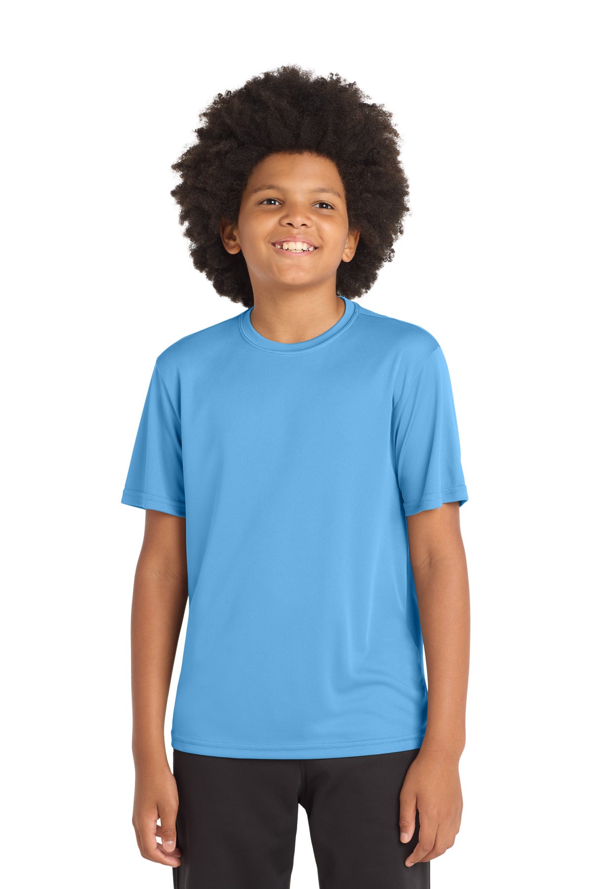 Custom Carolina Blue Youth Competitor Tee YST350, personalized by SanCanDo Swag in Argyle, TX