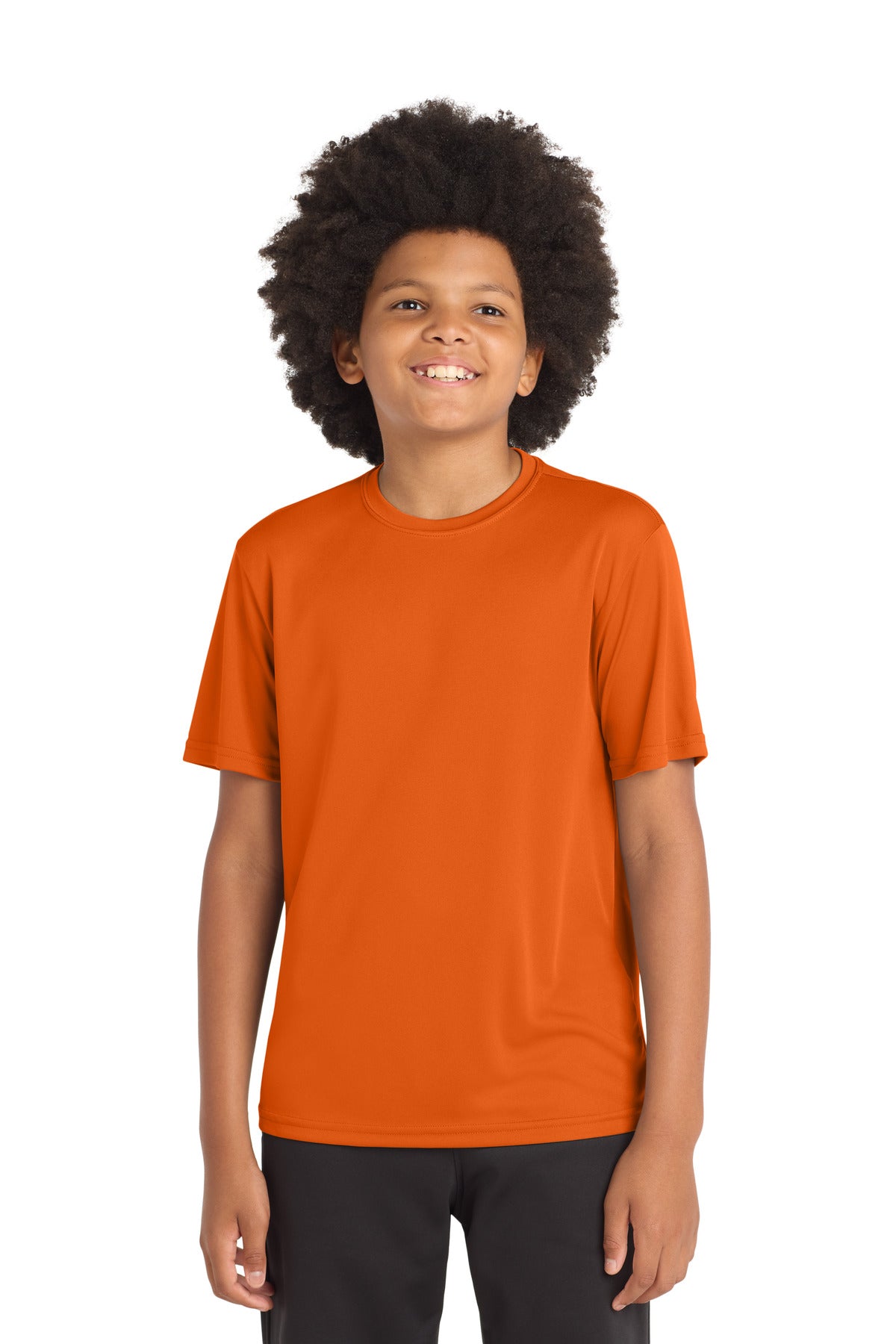 Custom Deep Orange Youth Competitor Tee YST350, personalized by SanCanDo Swag in Argyle, TX