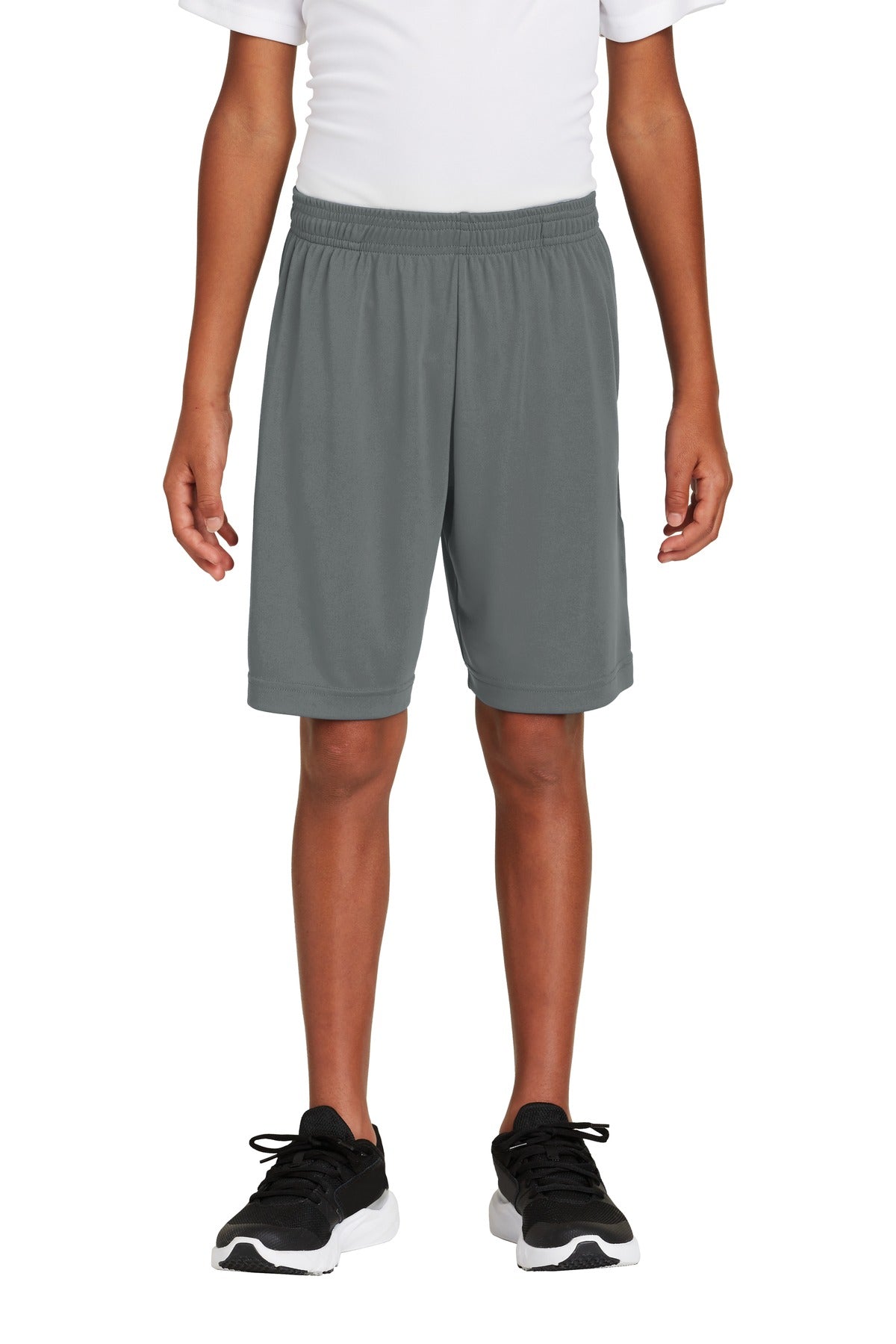 Custom Iron Grey PosiCharge Competitor Pocketed Short YST355P, personalized by SanCanDo Swag in Argyle, TX