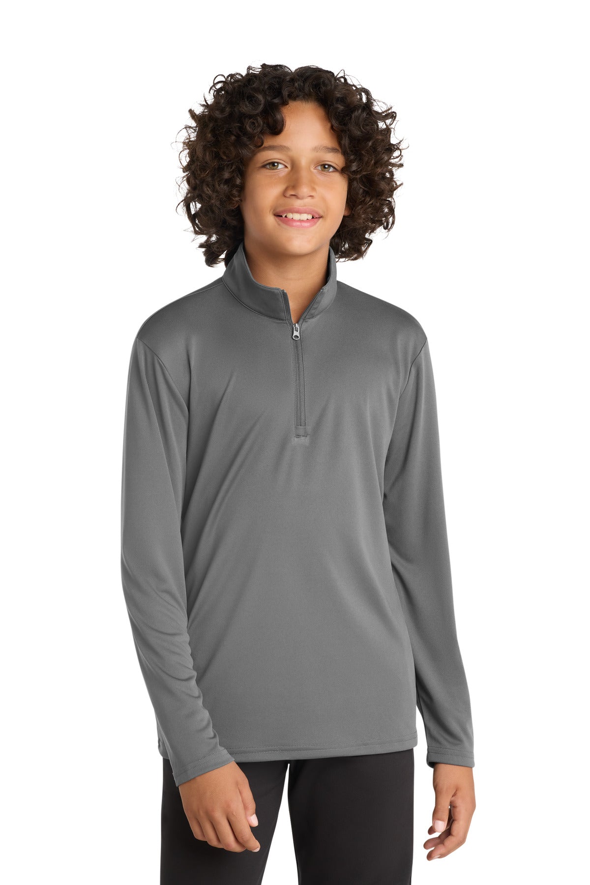 Custom Grey Concrete PosiCharge Competitor 1/4-Zip Pullover YST357, personalized by SanCanDo Swag in Argyle, TX