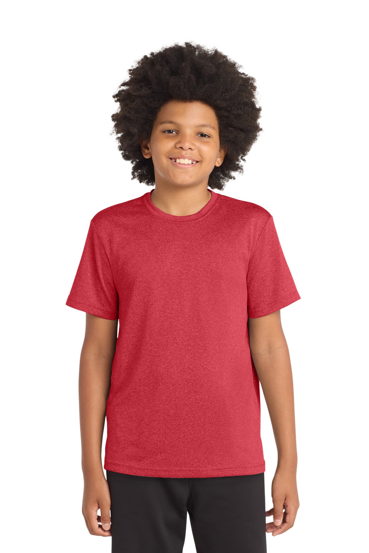 Custom Scarlet Heather Youth Heather Contender Tee YST360, personalized by SanCanDo Swag in Argyle, TX