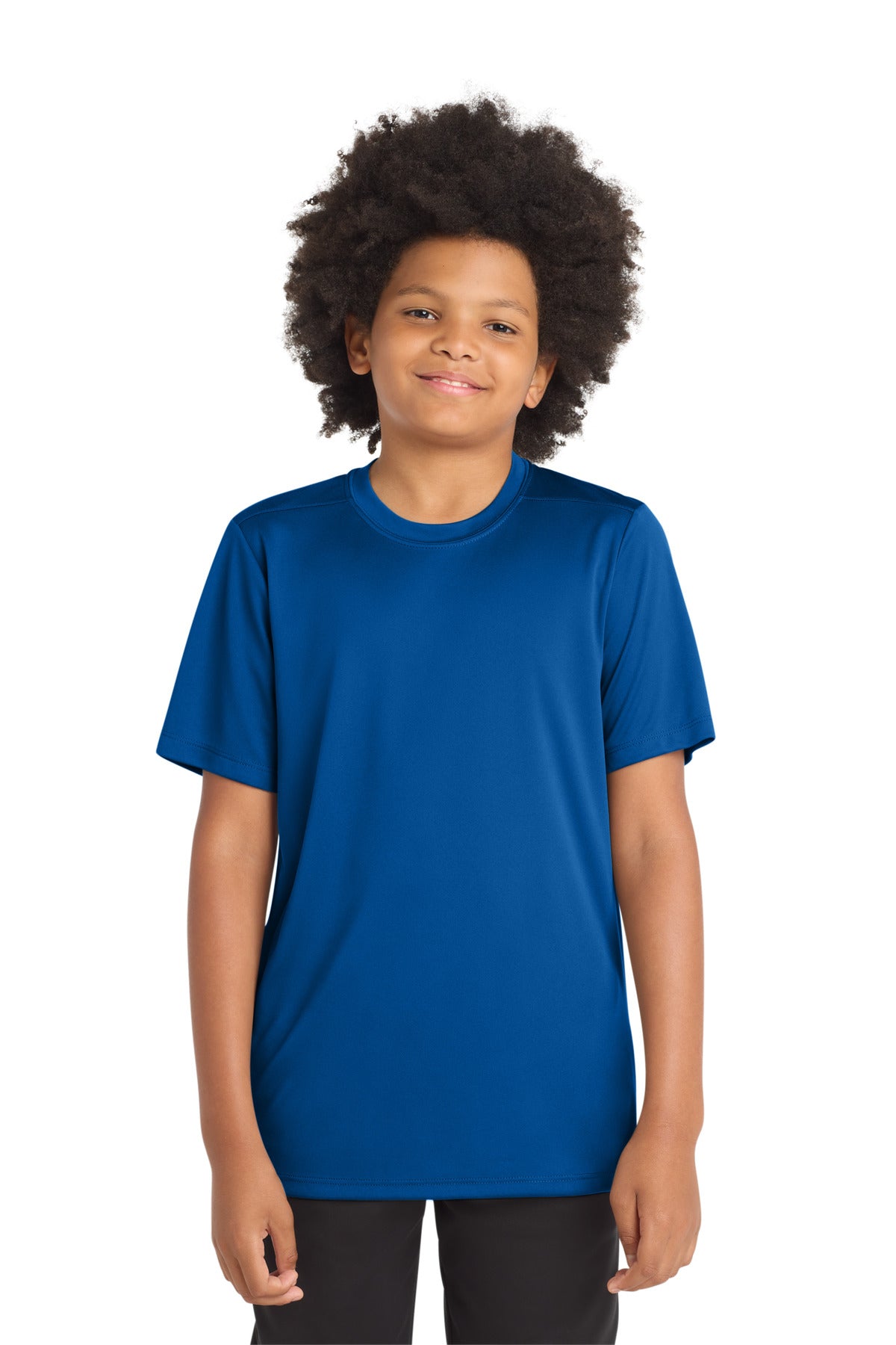 Custom True Royal Youth Posi-UV Pro Tee YST420, personalized by SanCanDo Swag in Argyle, TX