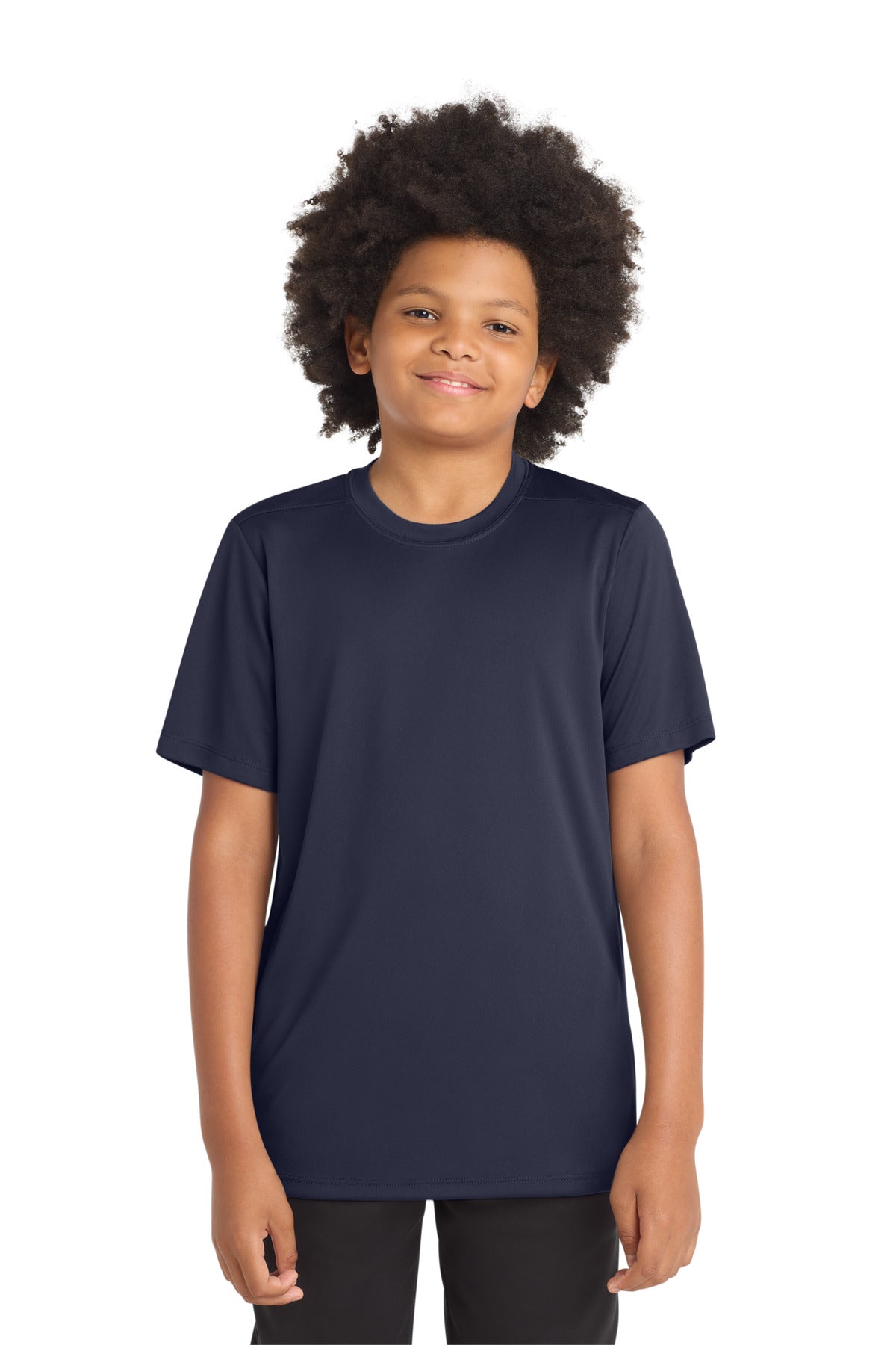 Custom True Navy Youth Posi-UV Pro Tee YST420, personalized by SanCanDo Swag in Argyle, TX