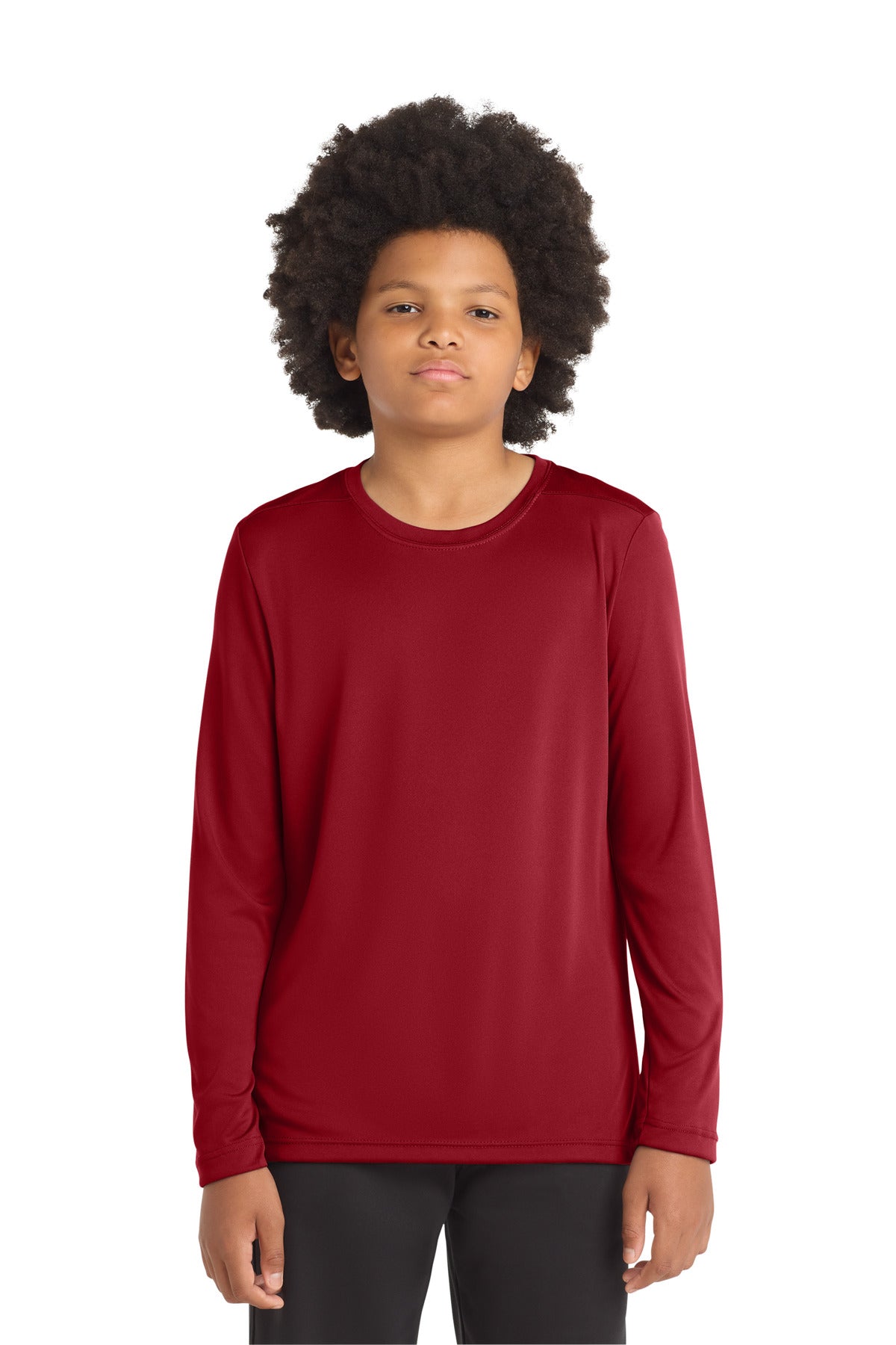 Custom True Red Youth Posi-UV Pro Long Sleeve Tee YST420LS, personalized by SanCanDo Swag in Argyle, TX