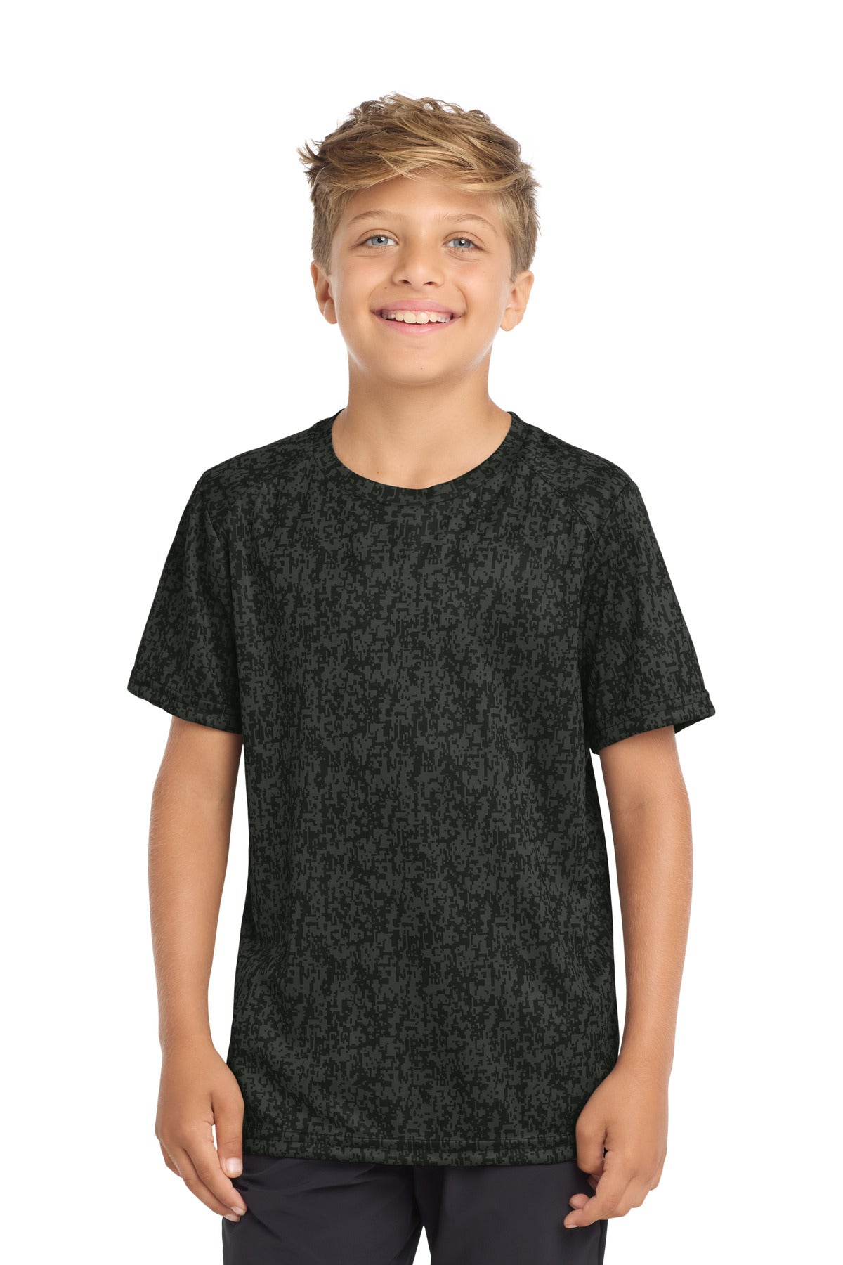 Custom Black Youth Digi Camo Tee YST460, personalized by SanCanDo Swag in Argyle, TX