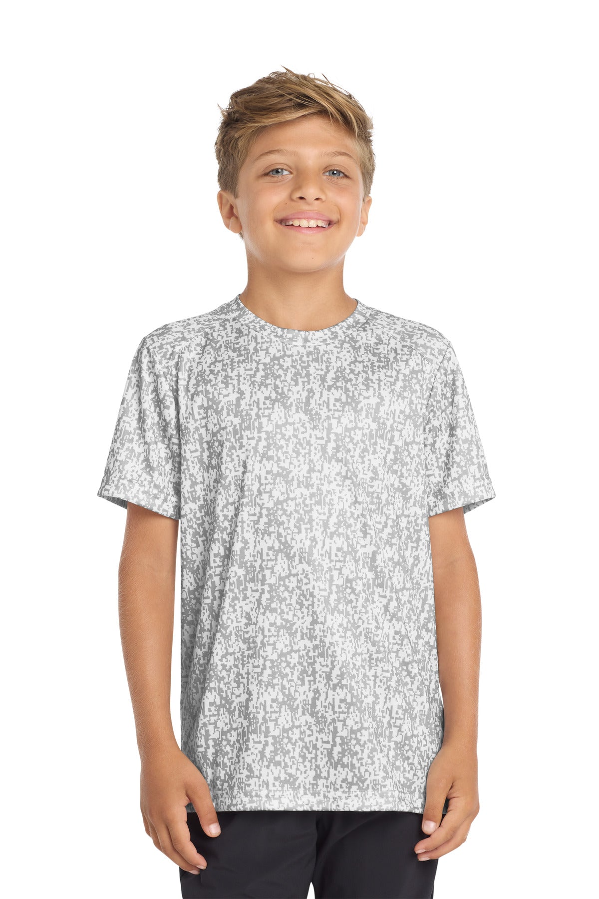 Custom White Youth Digi Camo Tee YST460, personalized by SanCanDo Swag in Argyle, TX