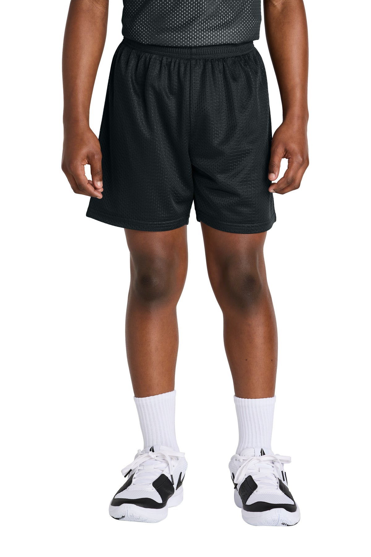 Custom Black Youth PosiCharge Mesh 5" Short YST5100, personalized by SanCanDo Swag in Argyle, TX