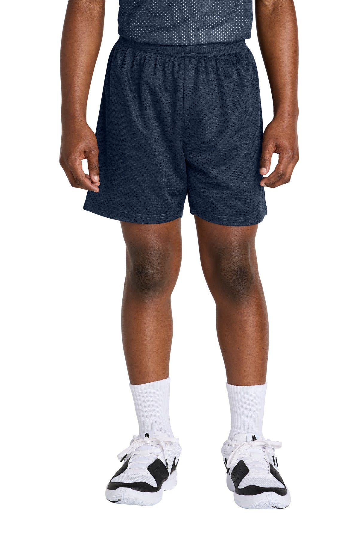 Custom True Navy Youth PosiCharge Mesh 5" Short YST5100, personalized by SanCanDo Swag in Argyle, TX