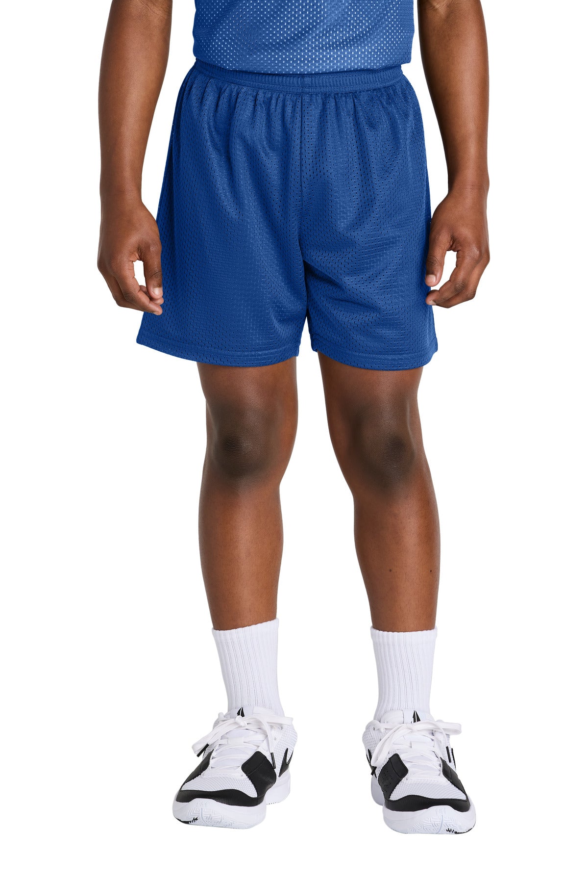 Custom True Royal Youth PosiCharge Mesh 5" Short YST5100, personalized by SanCanDo Swag in Argyle, TX