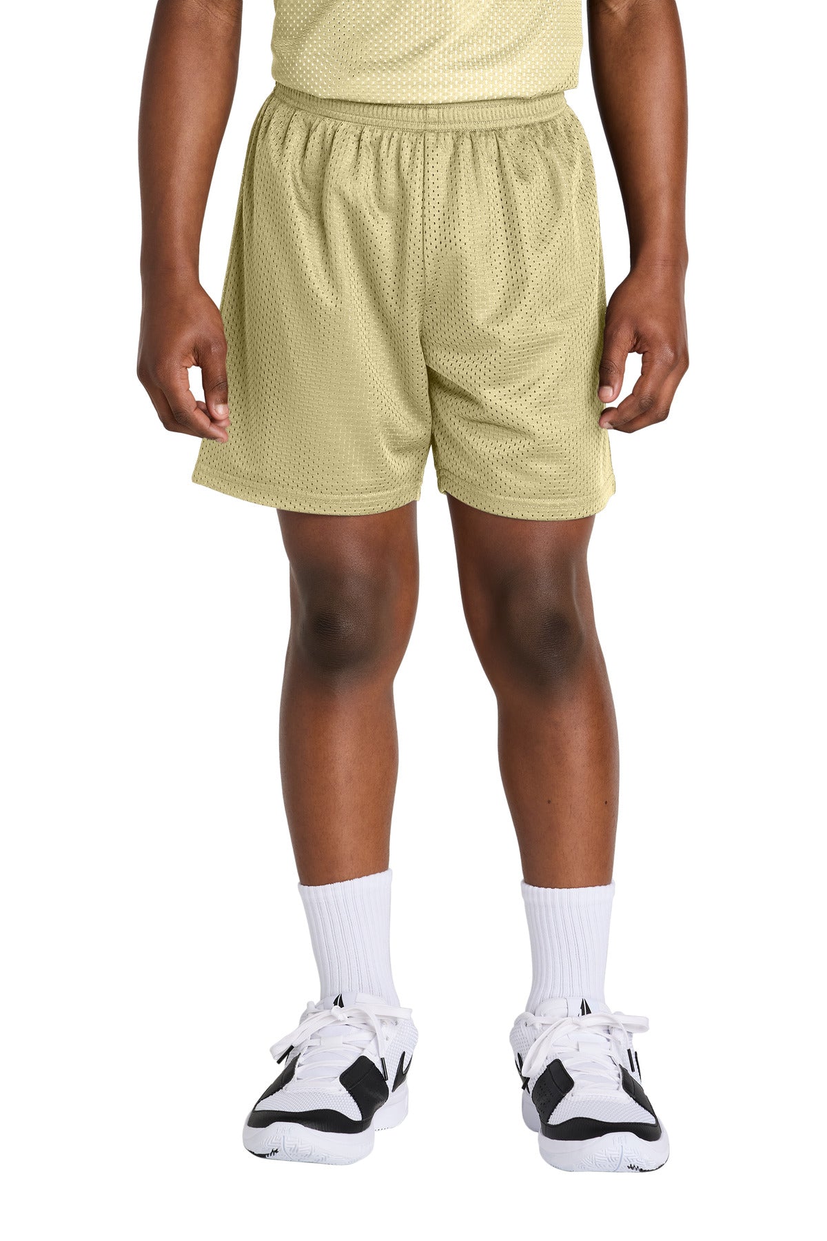 Custom Vegas Gold Youth PosiCharge Mesh 5" Short YST5100, personalized by SanCanDo Swag in Argyle, TX