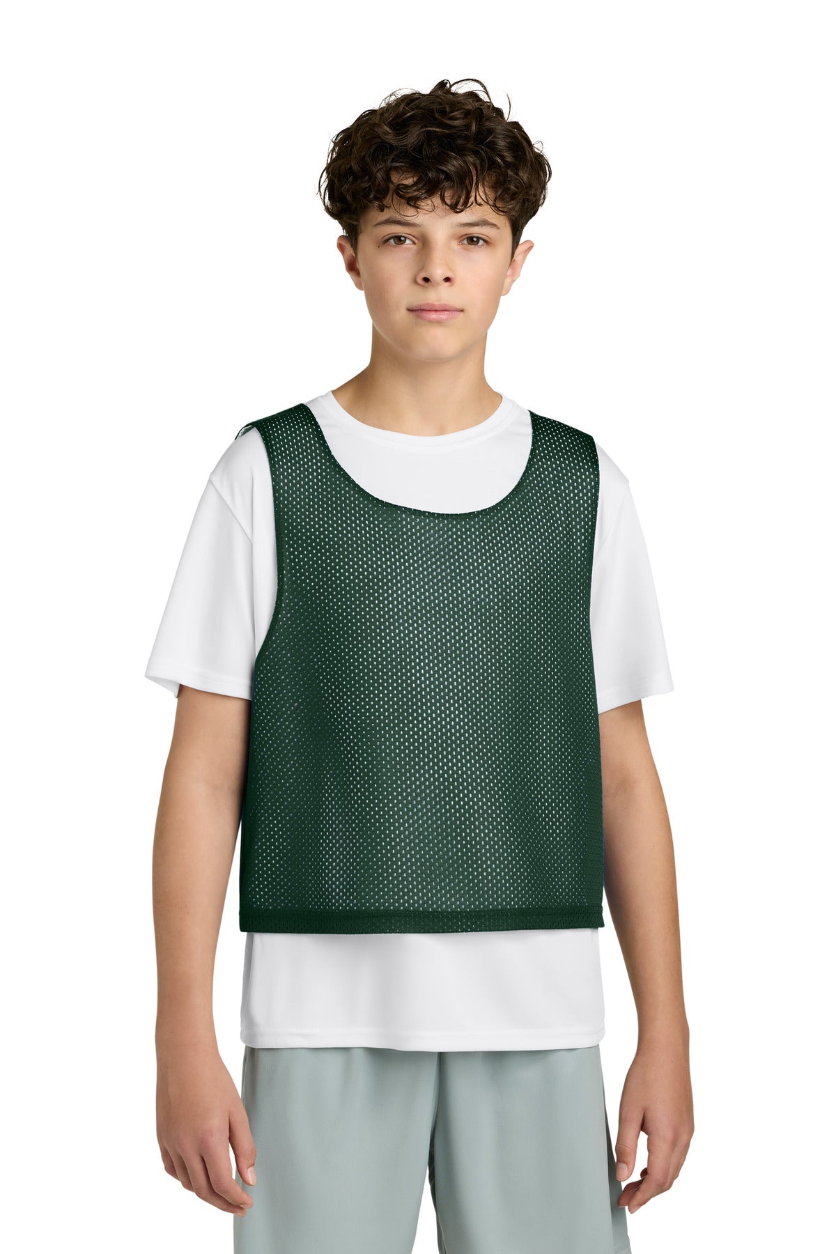 Custom Forest Green/ White Youth Lacrosse Reversible Pinnie YST512, personalized by SanCanDo Swag in Argyle, TX