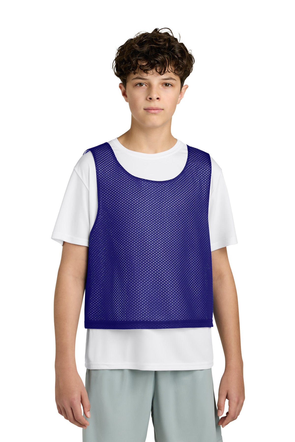 Custom Purple/ White Youth Lacrosse Reversible Pinnie YST512, personalized by SanCanDo Swag in Argyle, TX