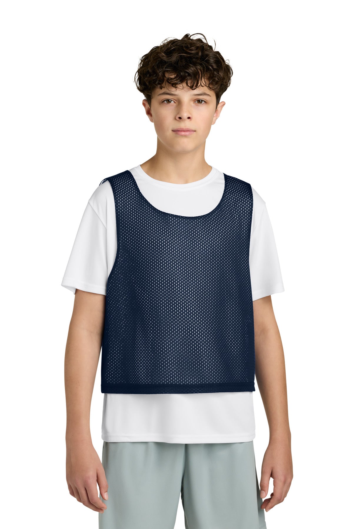 Custom True Navy/ White Youth Lacrosse Reversible Pinnie YST512, personalized by SanCanDo Swag in Argyle, TX