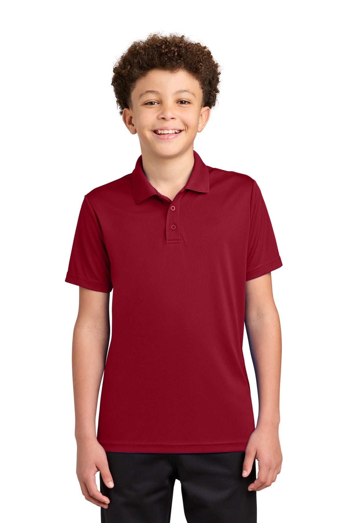 Custom Deep Red Youth Competitor Polo YST550, personalized by SanCanDo Swag in Argyle, TX