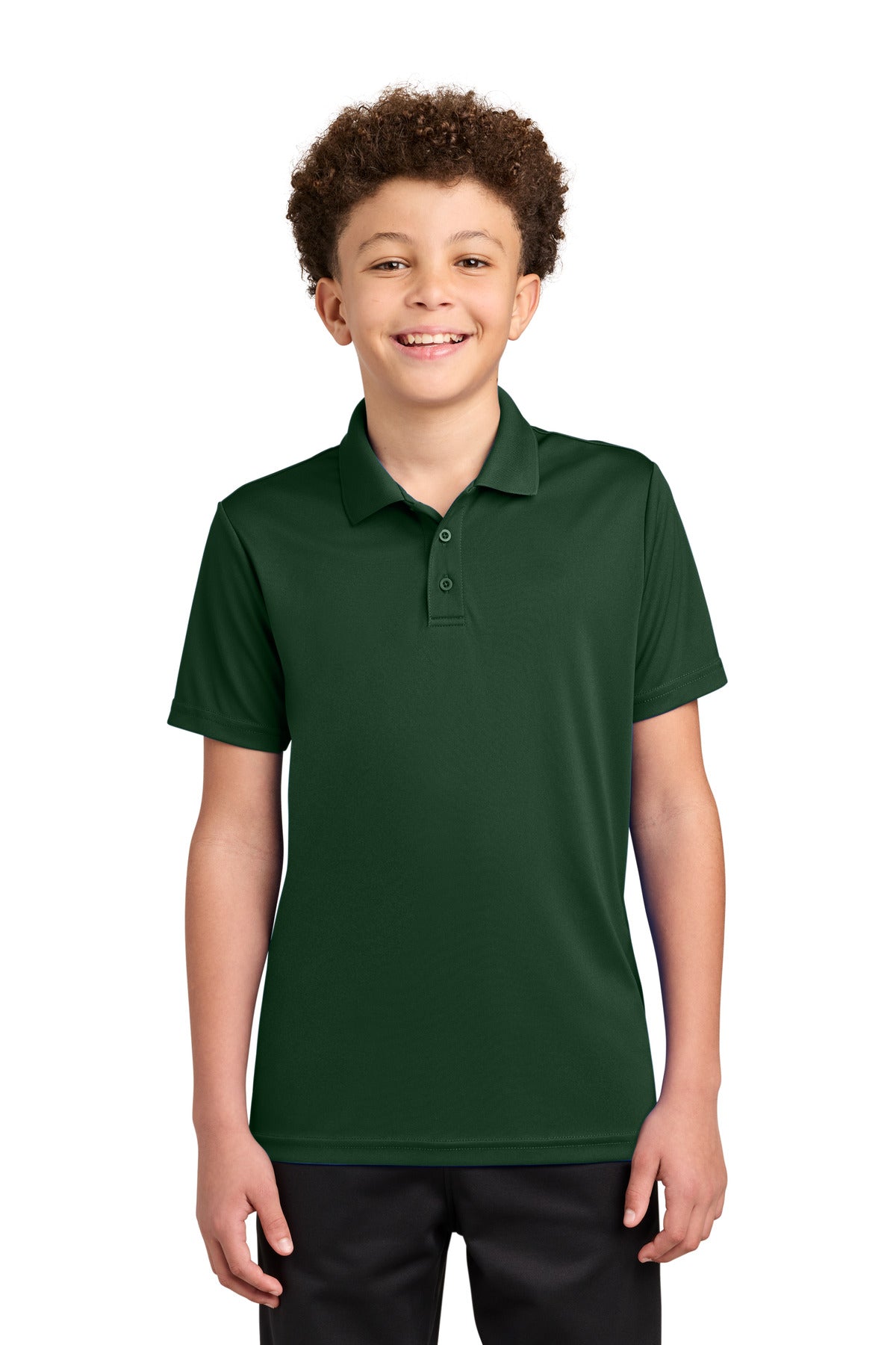 Custom Forest Green Youth Competitor Polo YST550, personalized by SanCanDo Swag in Argyle, TX