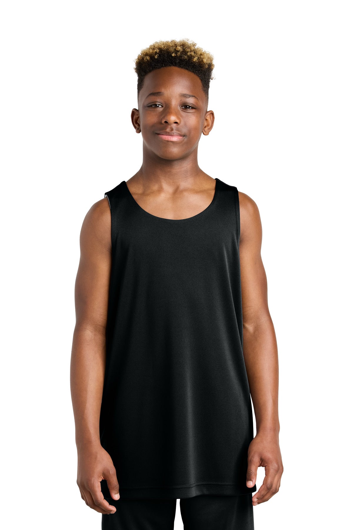Custom Black/ White Youth PosiCharge Competitor Rev Tank YST551, personalized by SanCanDo Swag in Argyle, TX