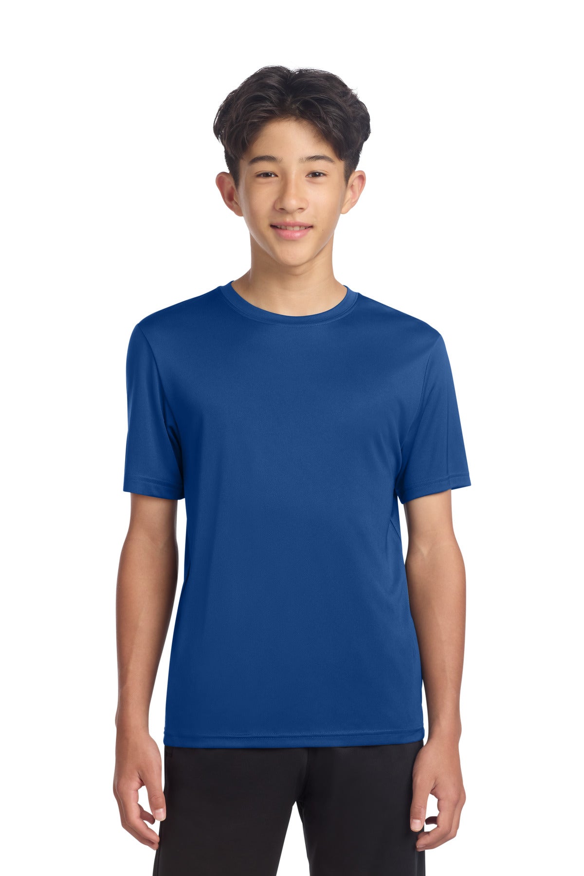 Custom True Royal Youth PosiCharge Re-Compete Tee YST720, personalized by SanCanDo Swag in Argyle, TX