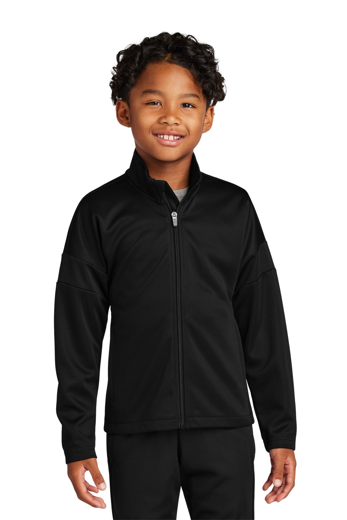 Custom Black/ Black Youth Travel Full-Zip Jacket YST800, personalized by SanCanDo Swag in Argyle, TX