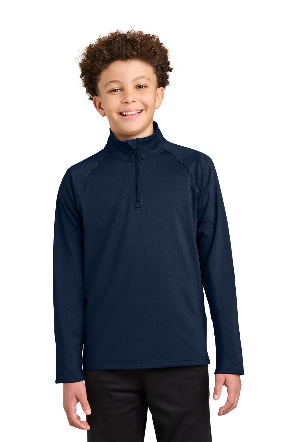 Custom True Navy Sport-Wick Stretch 1/4-Zip Pullover YST850, personalized by SanCanDo Swag in Argyle, TX