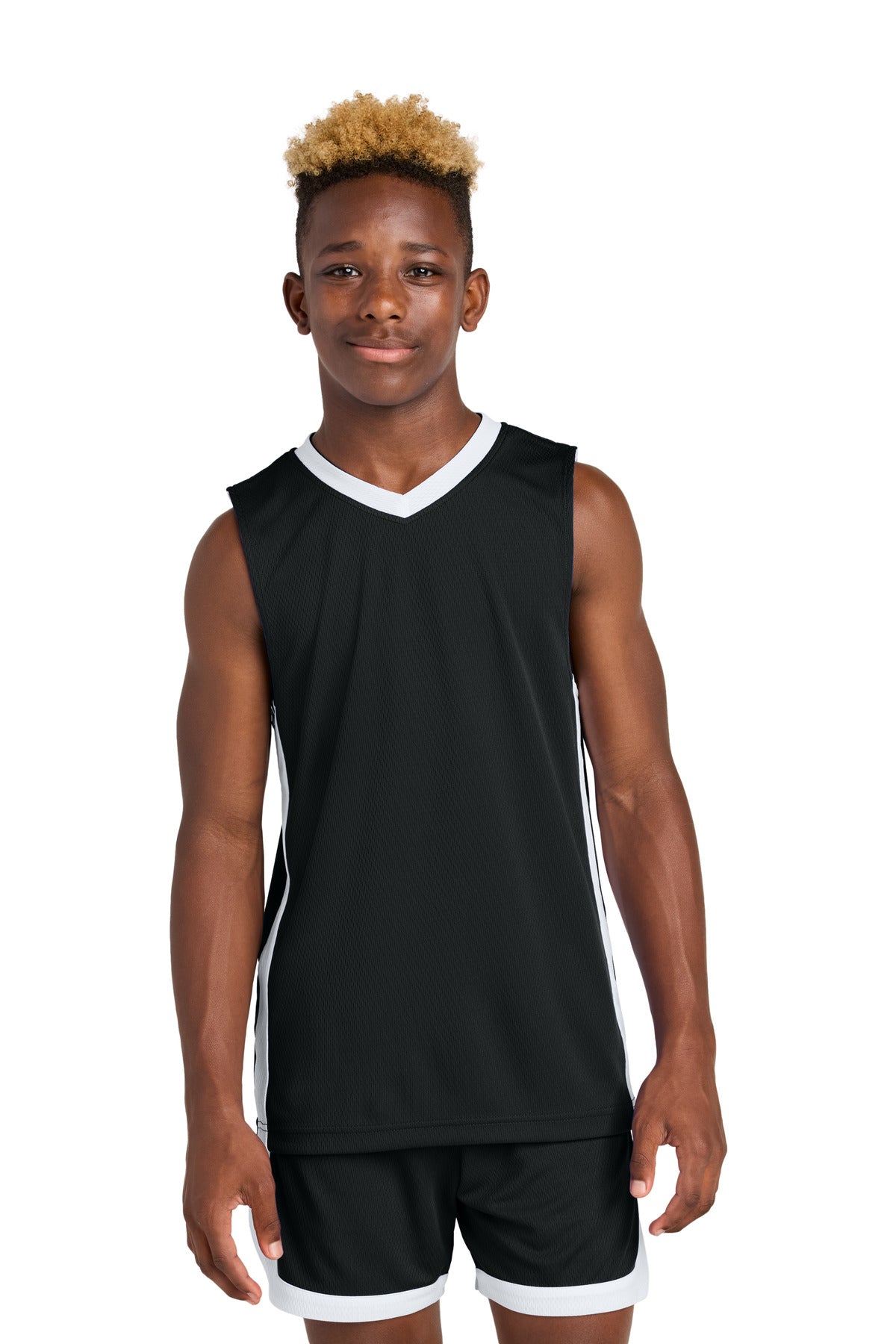 Custom Black/ White Youth Rival Basketball Rev Jersey YST900, personalized by SanCanDo Swag in Argyle, TX