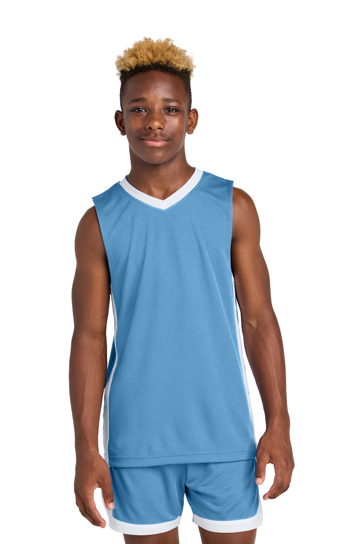 Custom Carolina Blue/ White Youth Rival Basketball Rev Jersey YST900, personalized by SanCanDo Swag in Argyle, TX