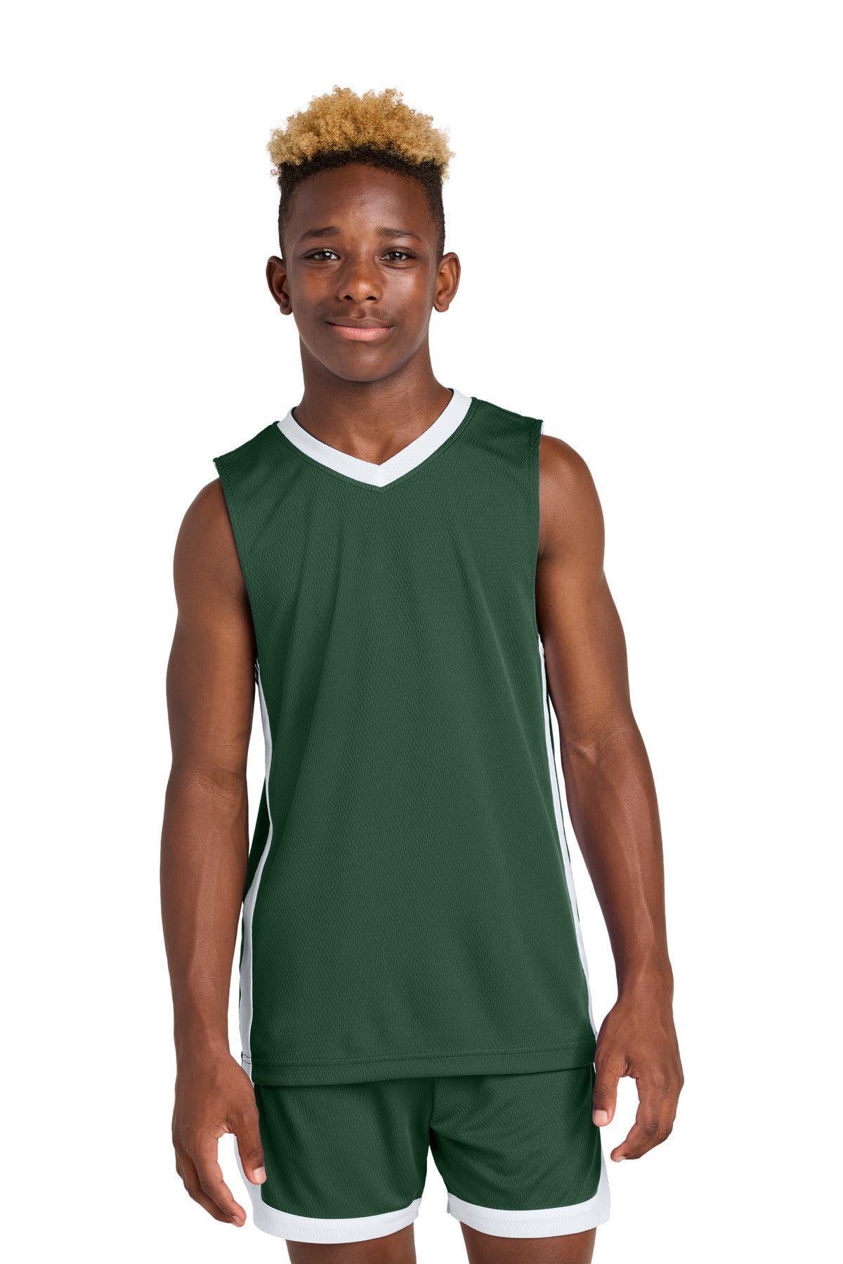 Custom Forest Green/ White Youth Rival Basketball Rev Jersey YST900, personalized by SanCanDo Swag in Argyle, TX