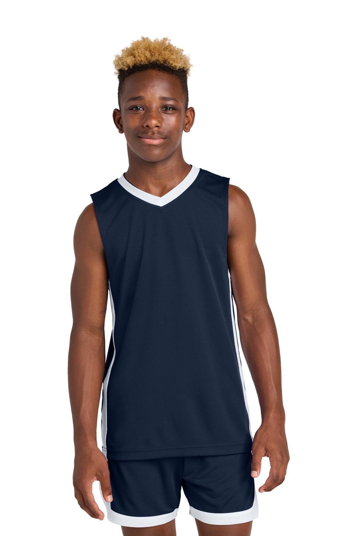 Custom True Navy/ White Youth Rival Basketball Rev Jersey YST900, personalized by SanCanDo Swag in Argyle, TX