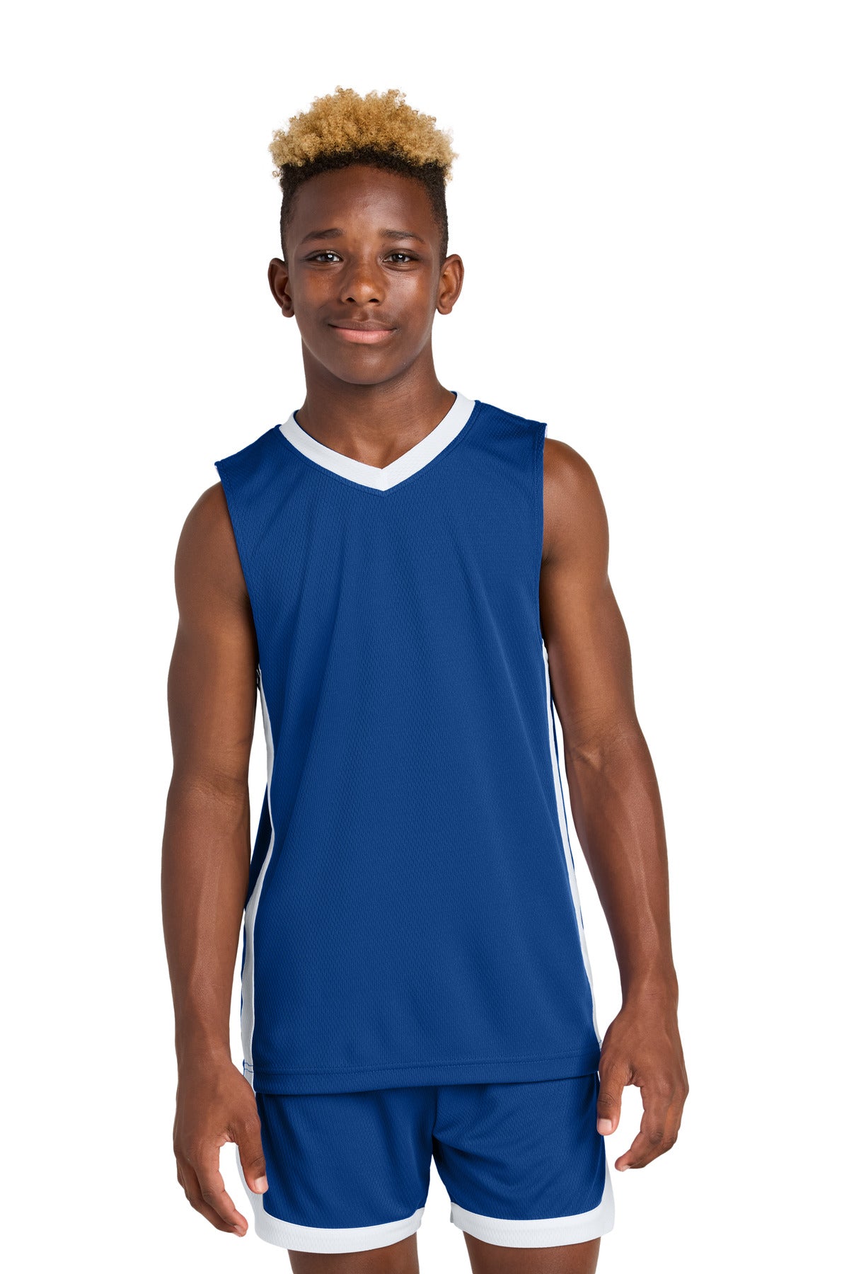 Custom True Royal/ White Youth Rival Basketball Rev Jersey YST900, personalized by SanCanDo Swag in Argyle, TX