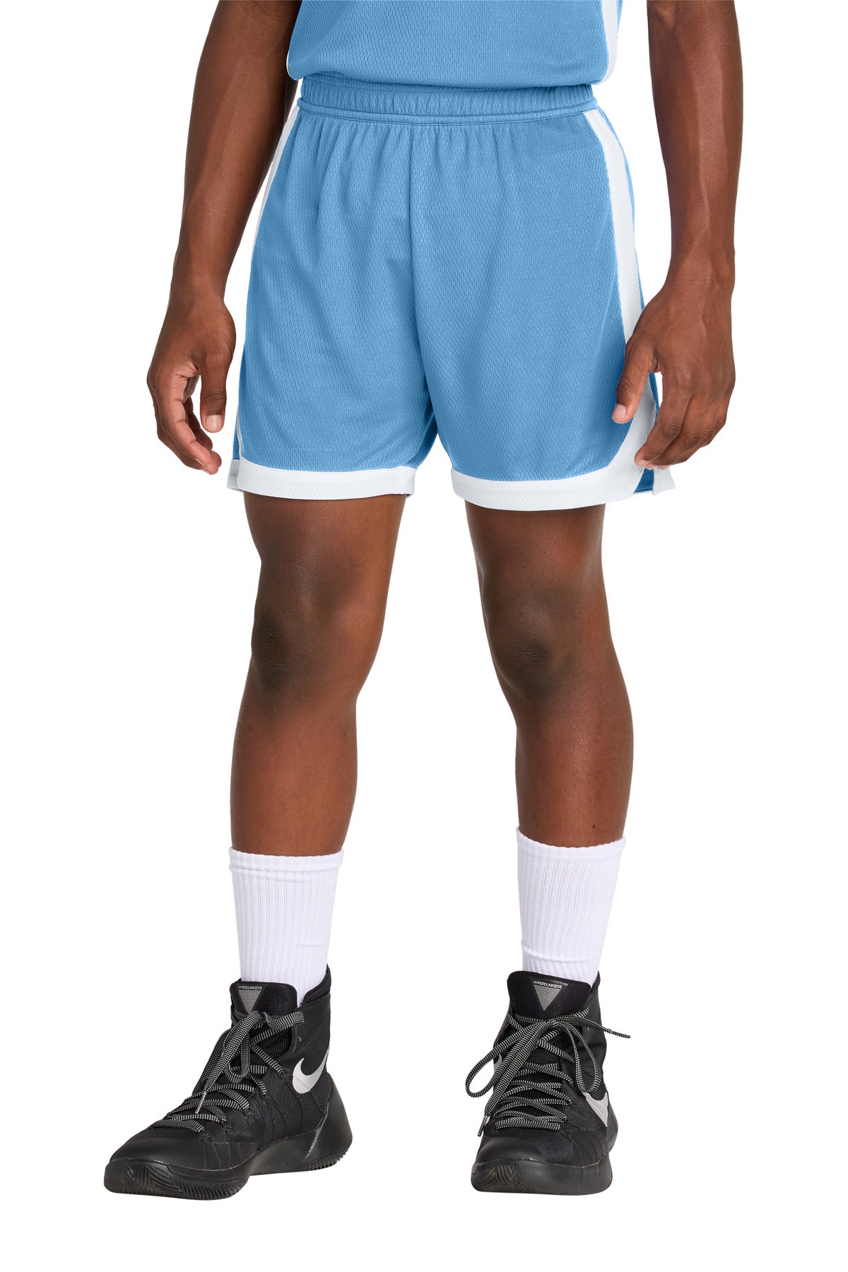 Custom Carolina Blue/ White Youth Rival Basketball 5" Short YST901, personalized by SanCanDo Swag in Argyle, TX