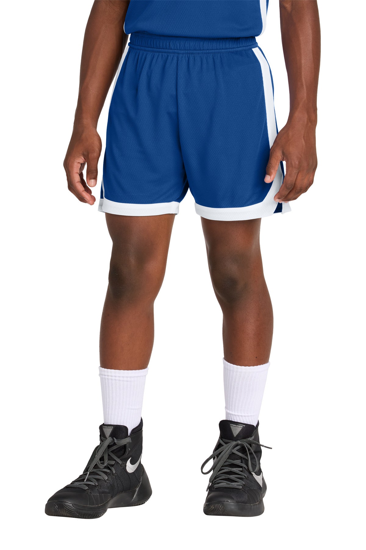 Custom True Royal/ White Youth Rival Basketball 5" Short YST901, personalized by SanCanDo Swag in Argyle, TX