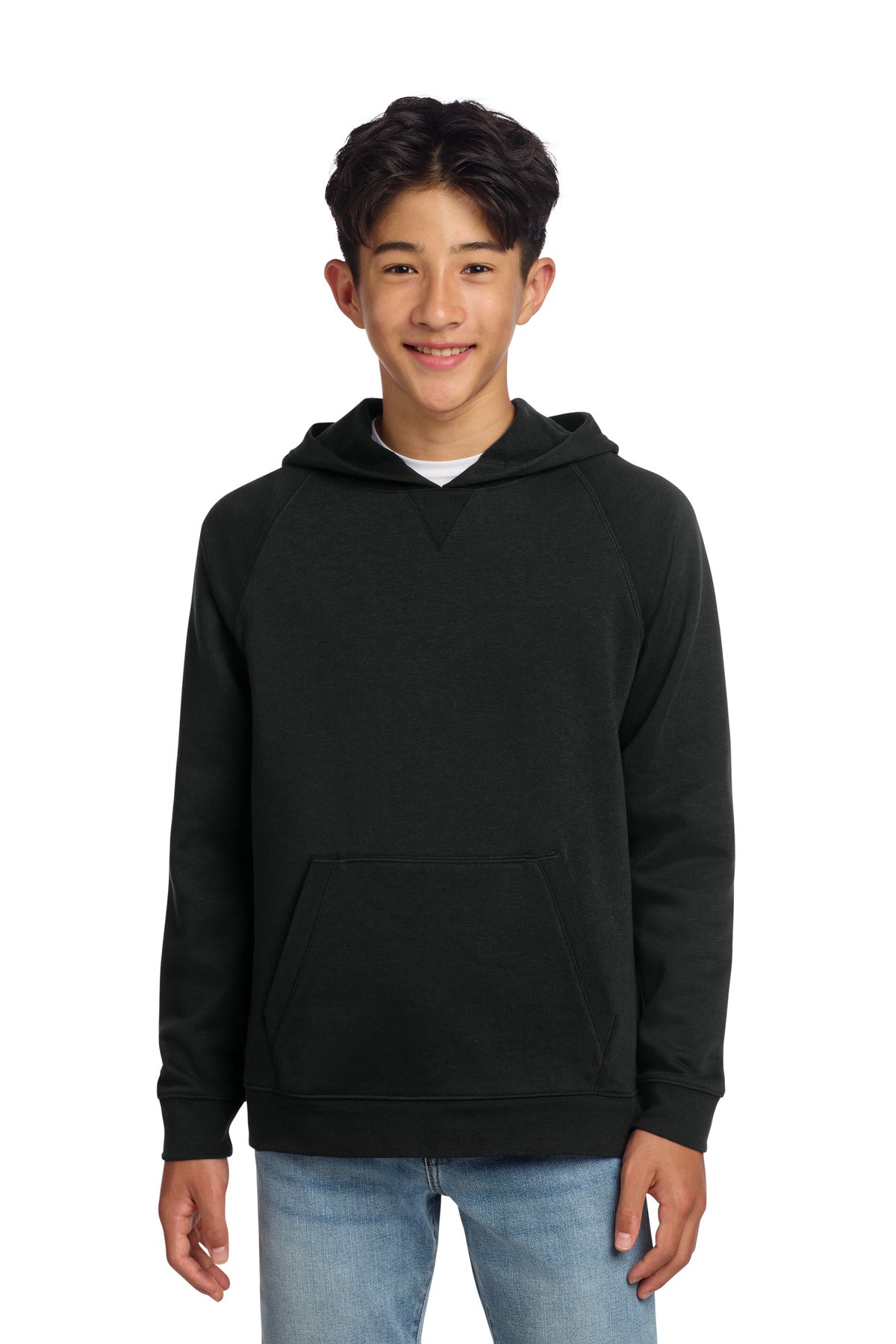 Custom Black Youth Drive Fleece Pullover Hoodie YSTF200, personalized by SanCanDo Swag in Argyle, TX