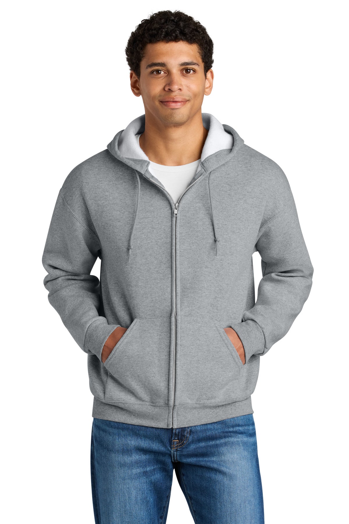 Custom Athletic Heather Rugged Unisex Full-Zip Hoodie Z12M, personalized by SanCanDo Swag in Argyle, TX