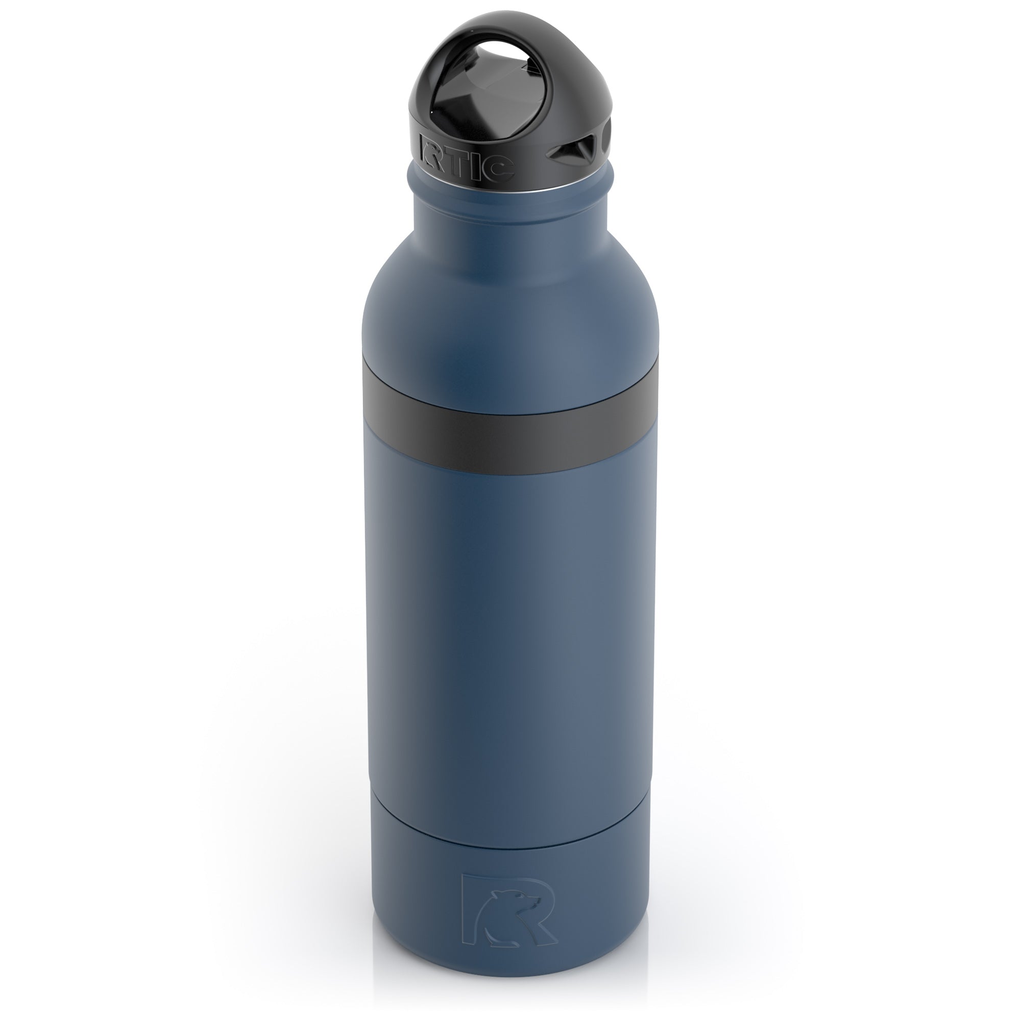 Custom Navy RTIC All-in-One Bottle Chiller, personalized by SanCanDo Swag in Argyle, TX