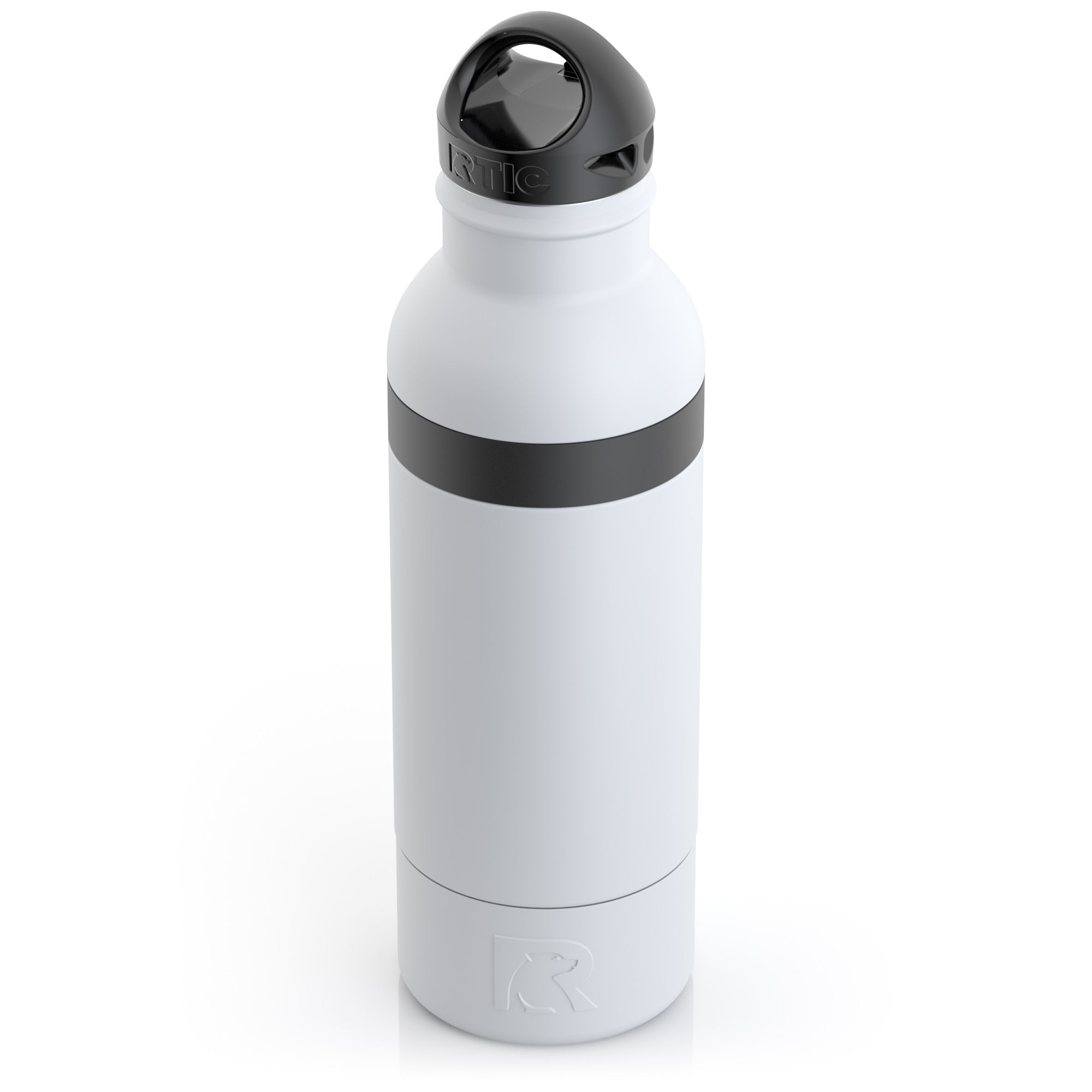 Custom White RTIC All-in-One Bottle Chiller, personalized by SanCanDo Swag in Argyle, TX